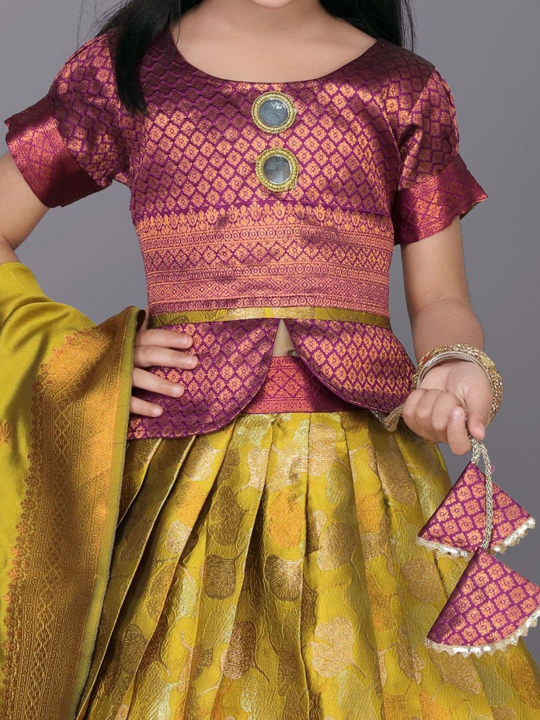 satyamfab Girls Ready to Wear Lehenga With Blouse And Dupatta thumbnail 3
