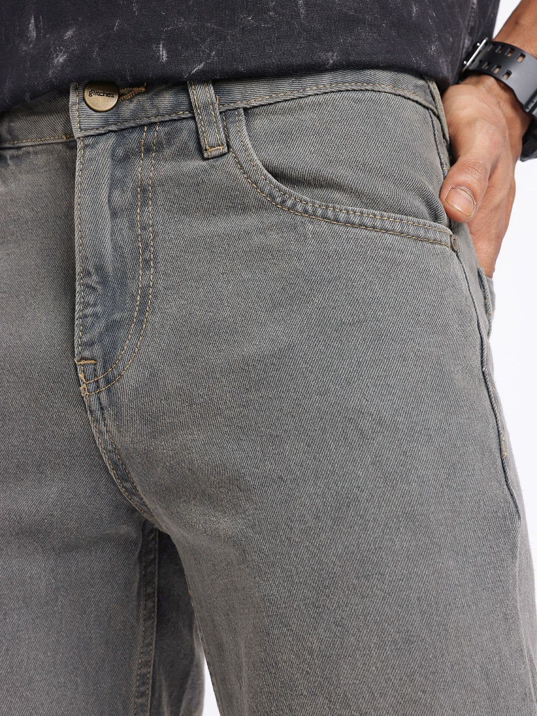 glitchez Men Regular Fit Jeans thumbnail 3