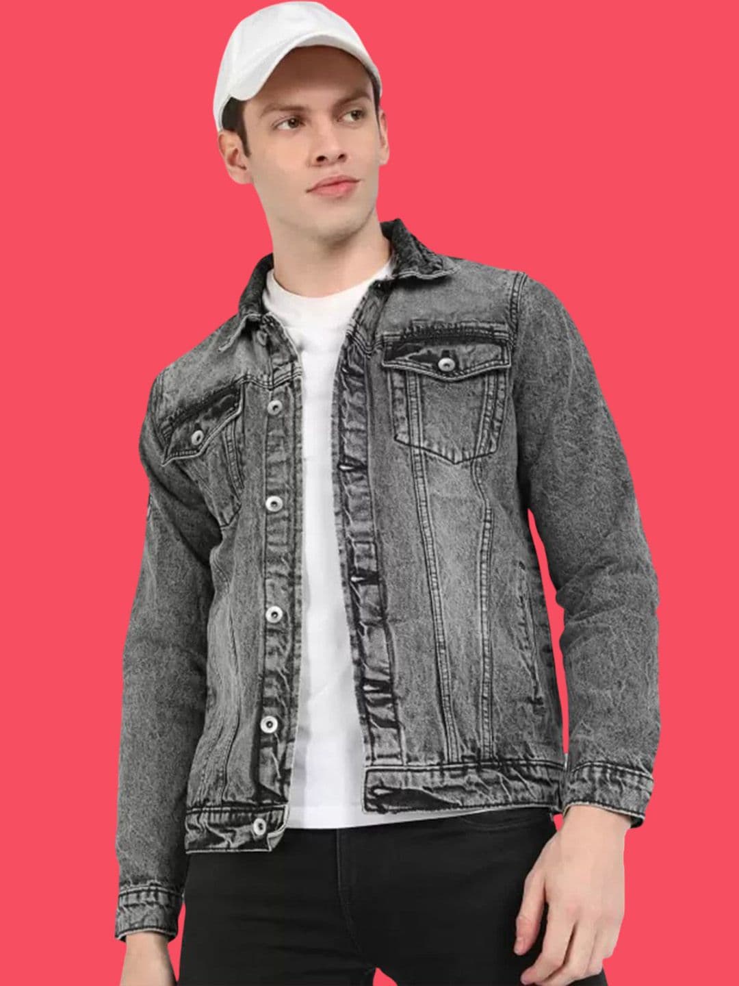 KLIZEN Men Collarless Denim Jacket - view 1