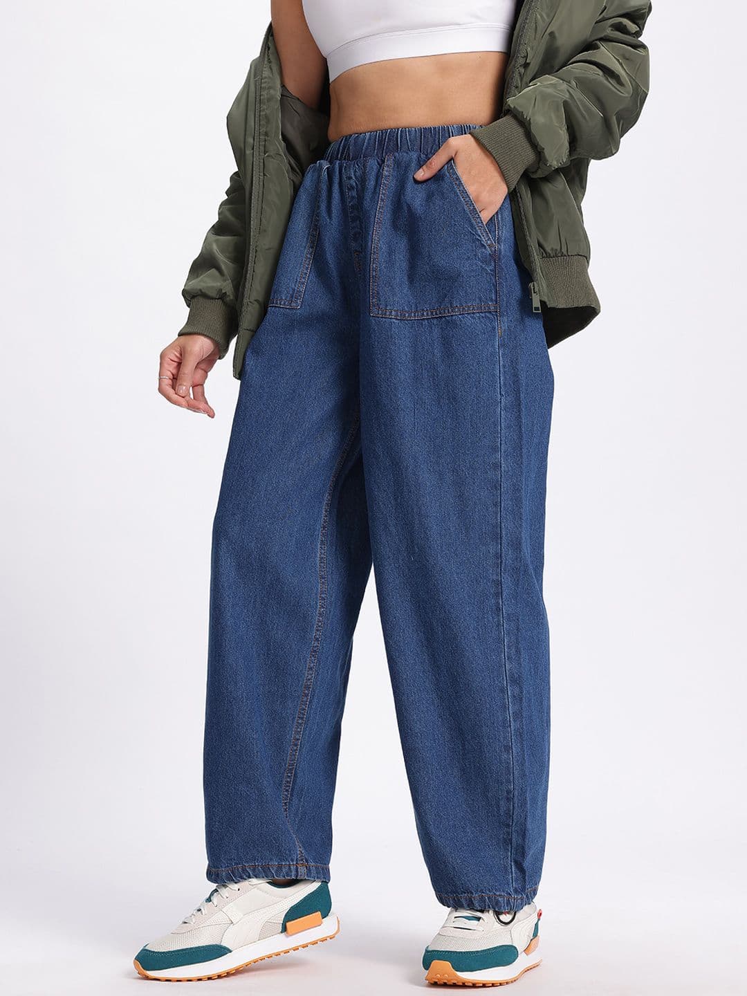 glitchez Women Parachute Baggy Fit Jeans - view 1