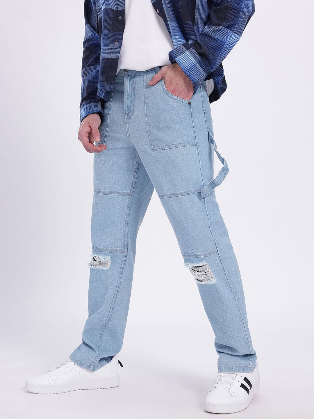 glitchez Men Raw Edge Ripped  Regular Fit Jeans - view 1