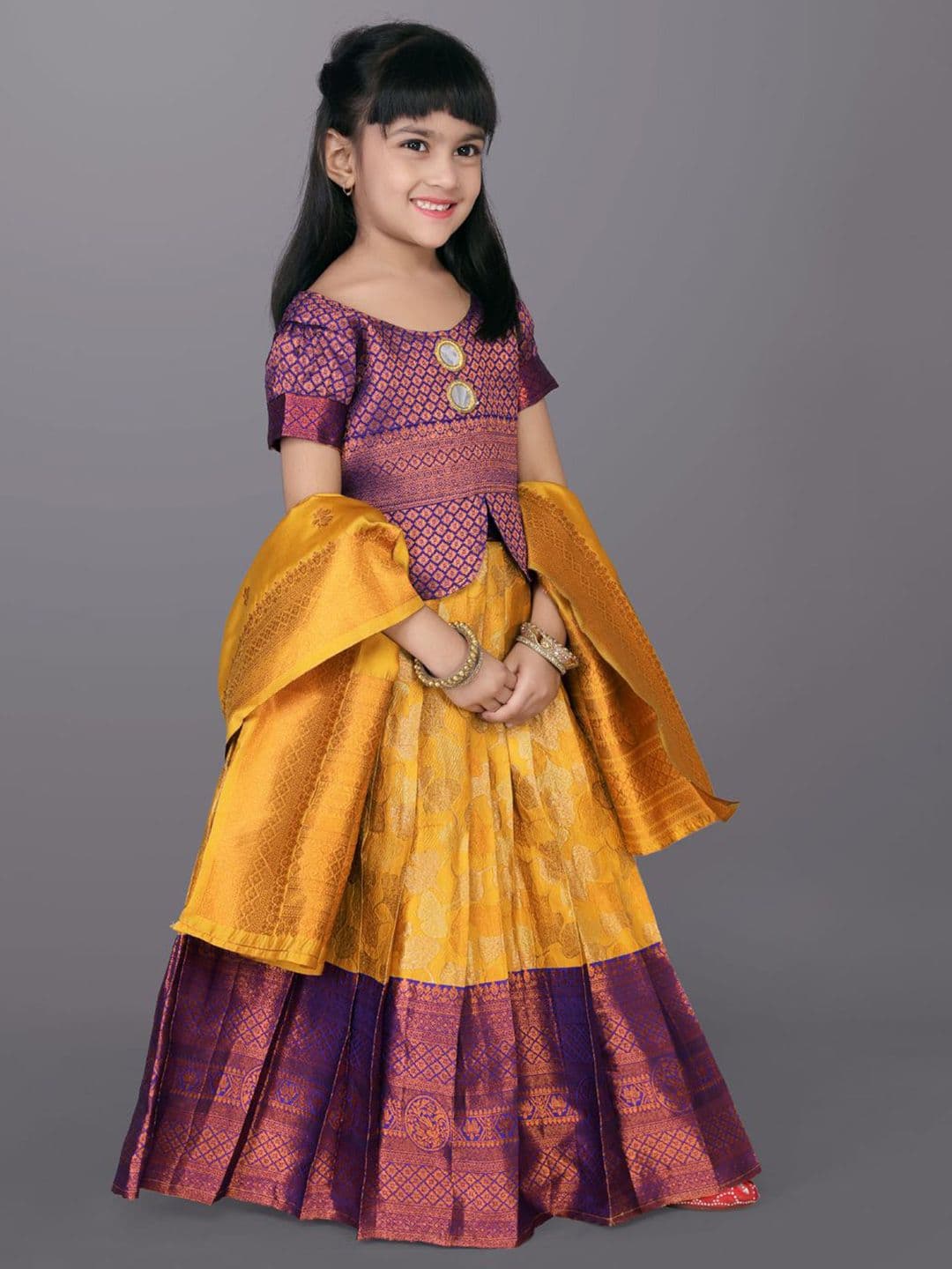 satyamfab Girls Ready to Wear Lehenga With Blouse And Dupatta thumbnail 3