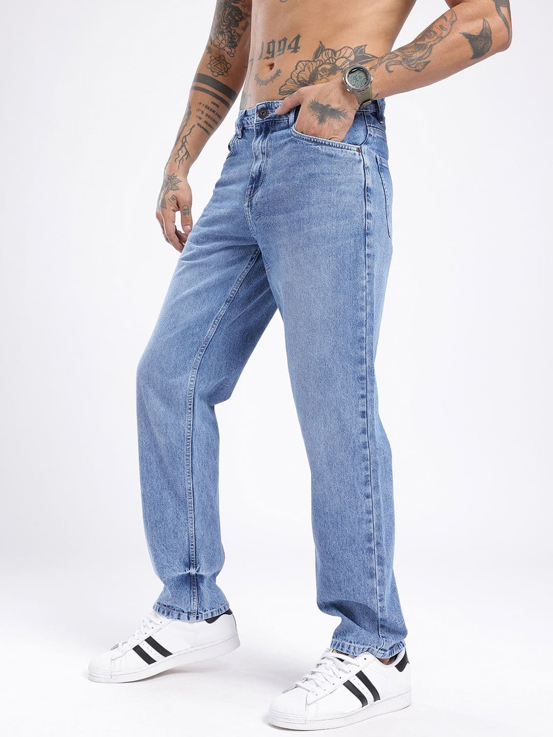 glitchez Men Straight Fit Light Fade Jeans thumbnail 6