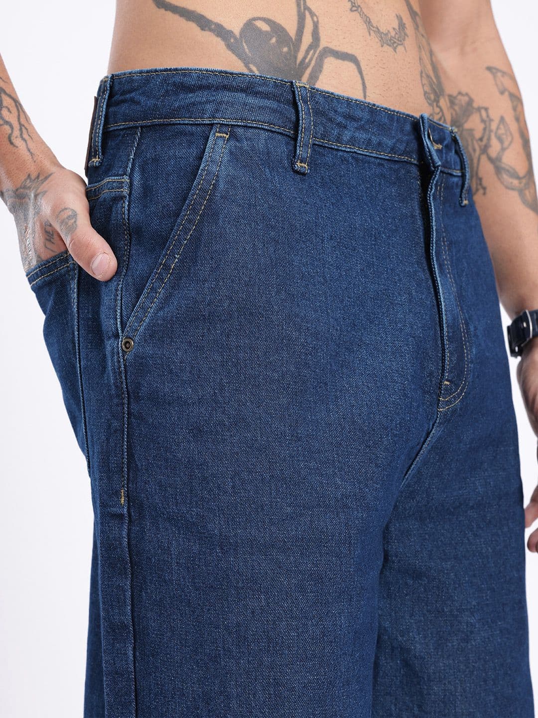 glitchez Men Casual Cool Wide Leg Jeans thumbnail 2