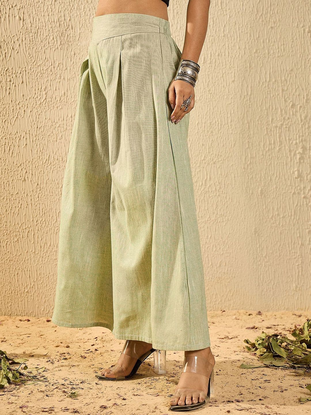 InWeave Women Flared Handloom Ethnic Palazzos thumbnail 3