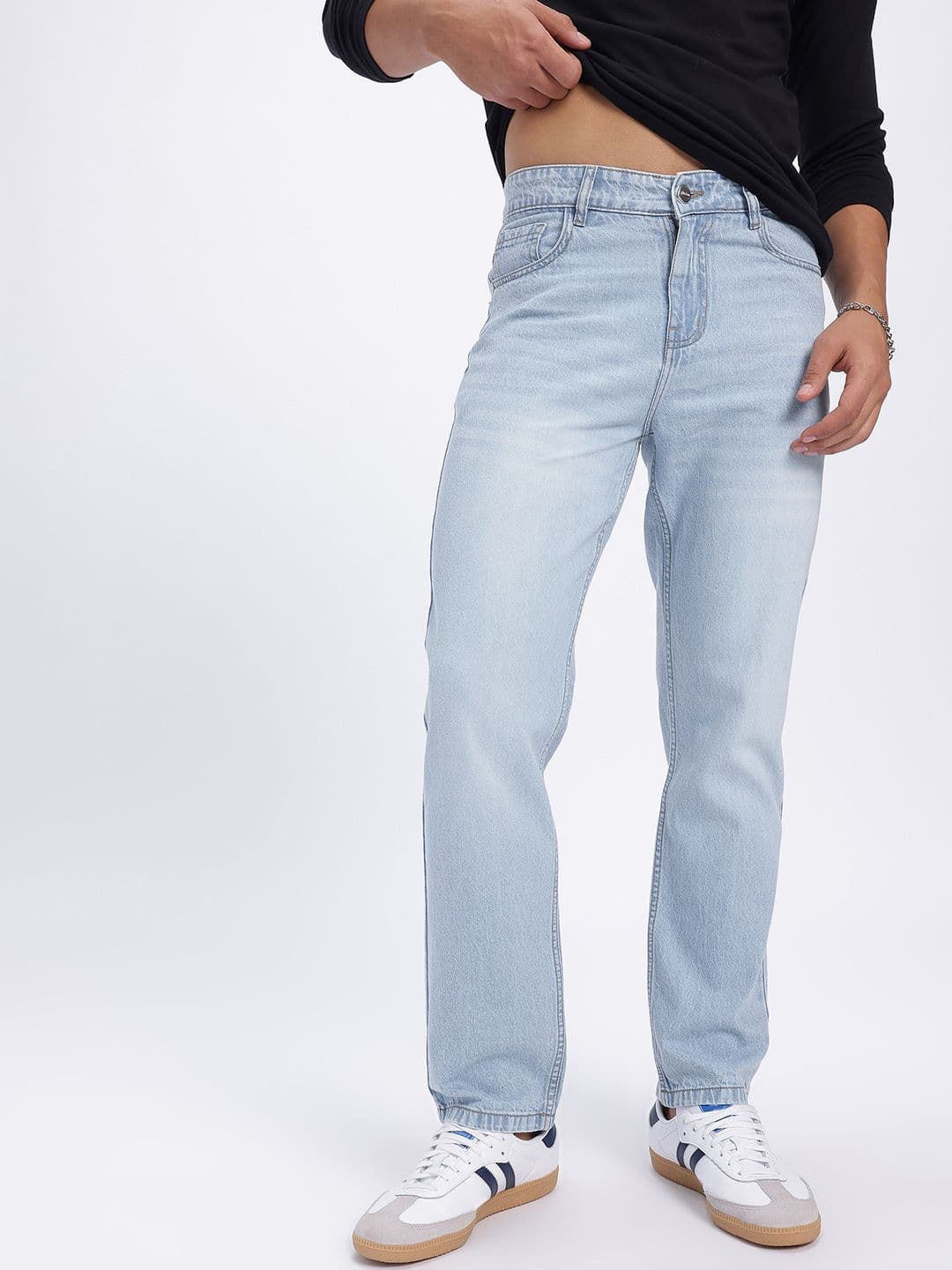glitchez Men Mid-Rise Pure Cotton Light Fade Jeans - view 1
