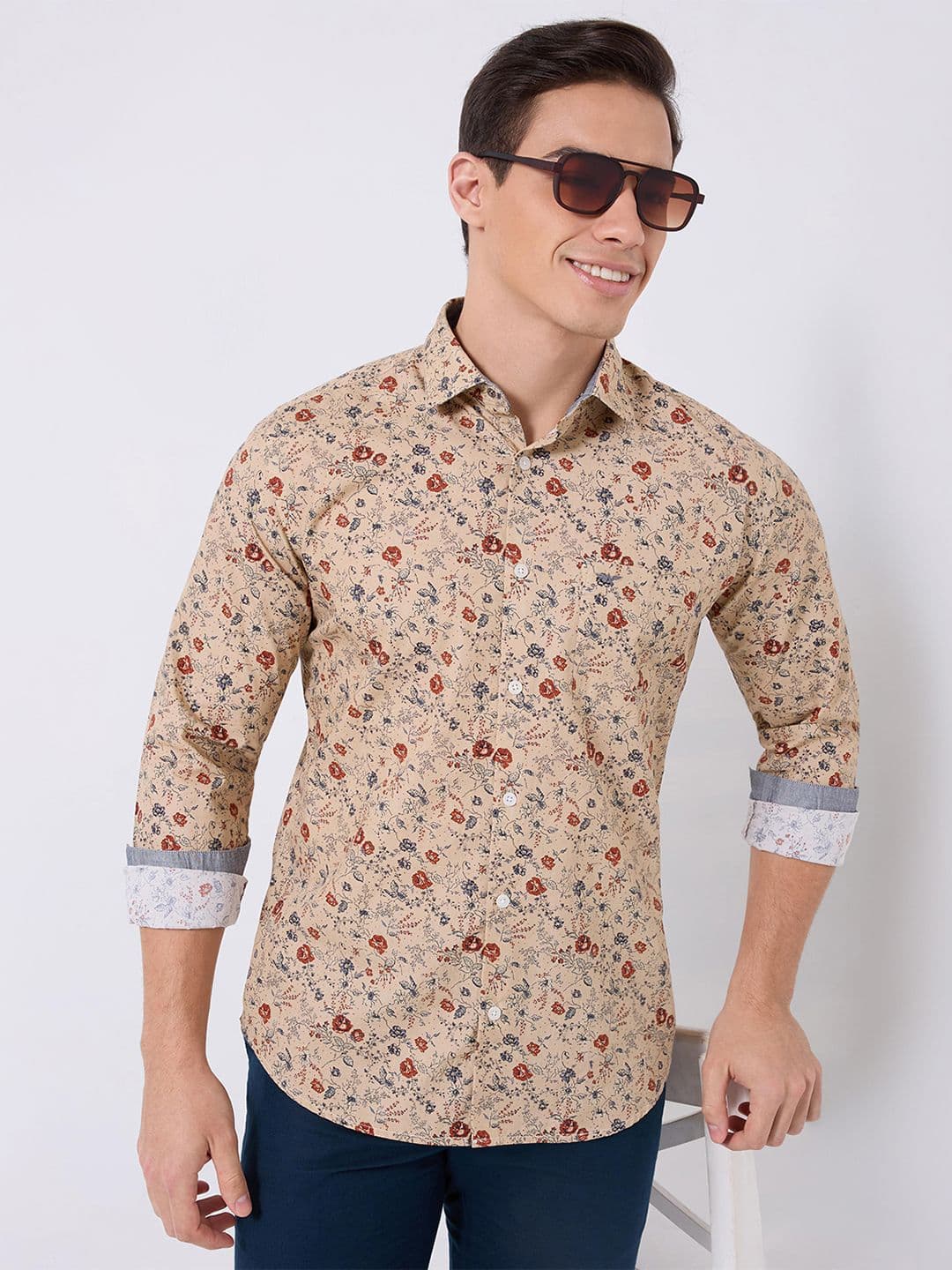 Park Avenue Men Slim Fit Floral Printed Casual Shirt thumbnail 4
