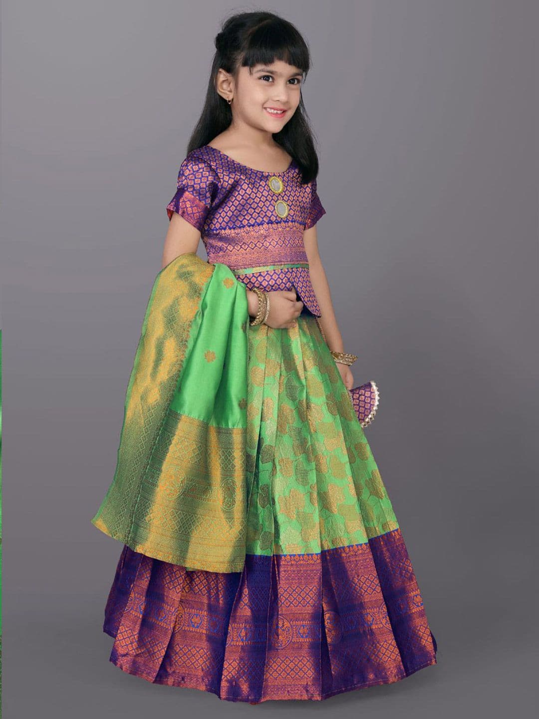 satyamfab Girls Ready to Wear Lehenga With Blouse And Dupatta thumbnail 3