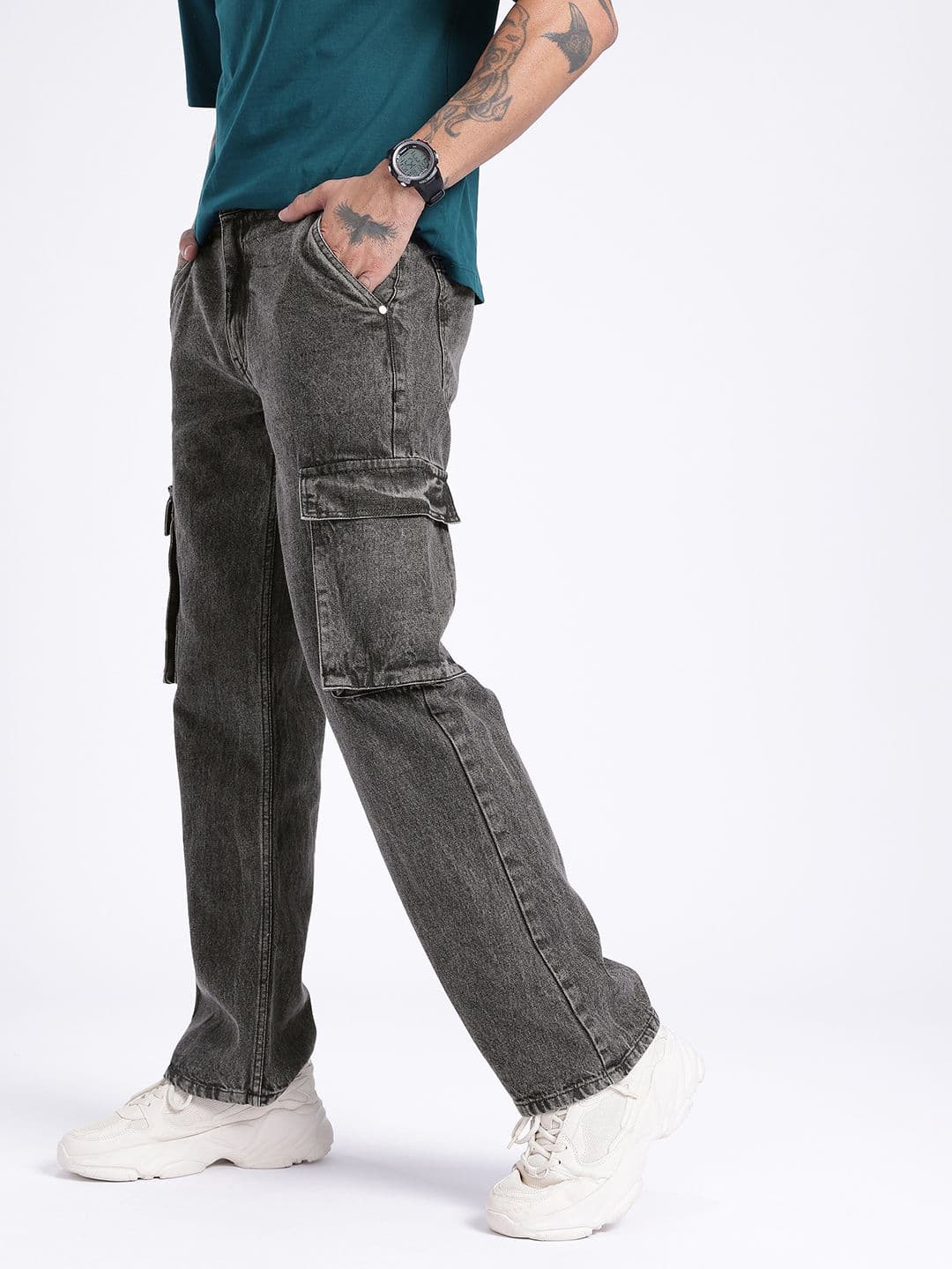 glitchez Men Cargo Light Fade Jeans thumbnail 7