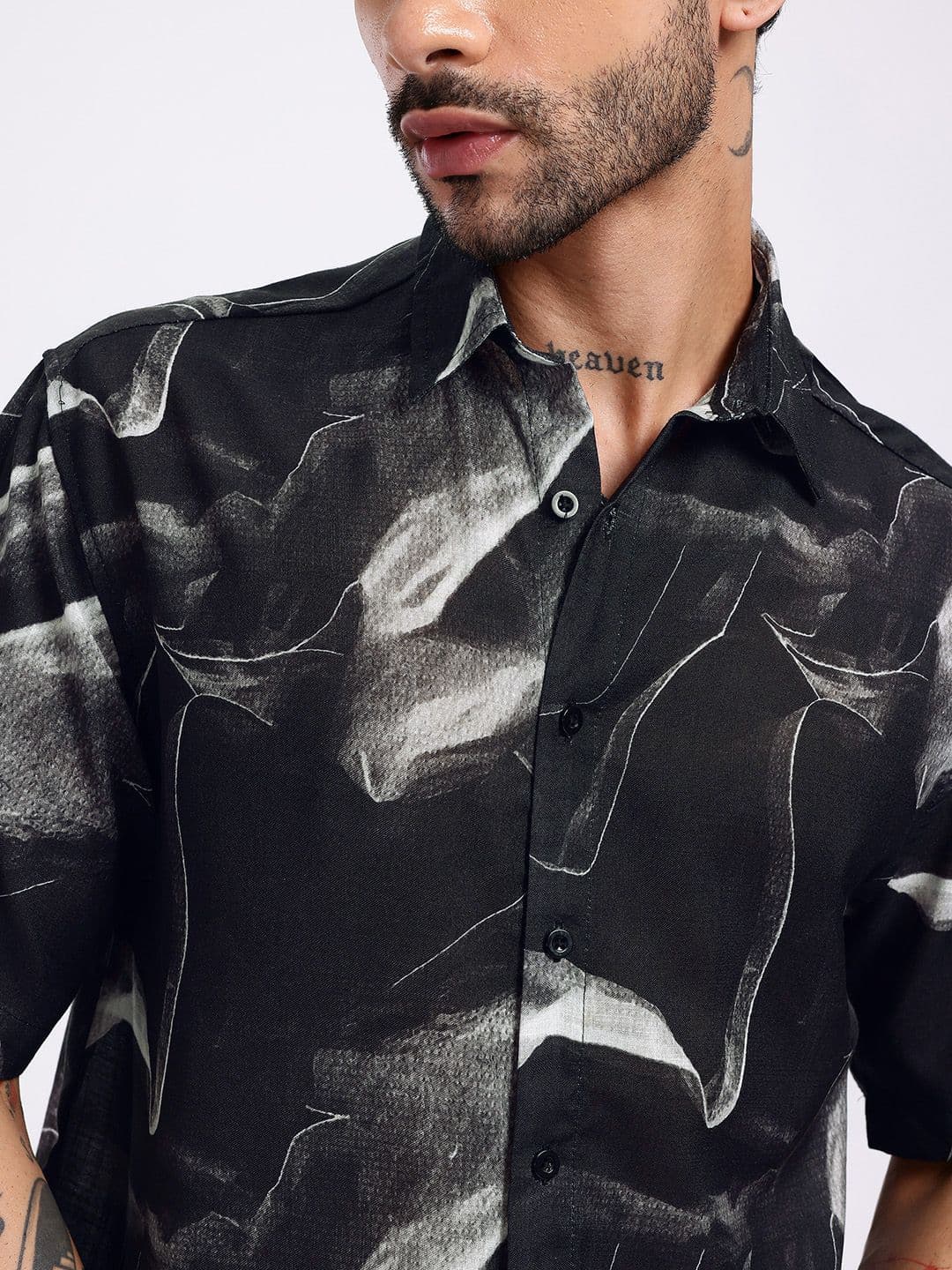 glitchez Abstract Printed Relaxed Fit Shirt thumbnail 4