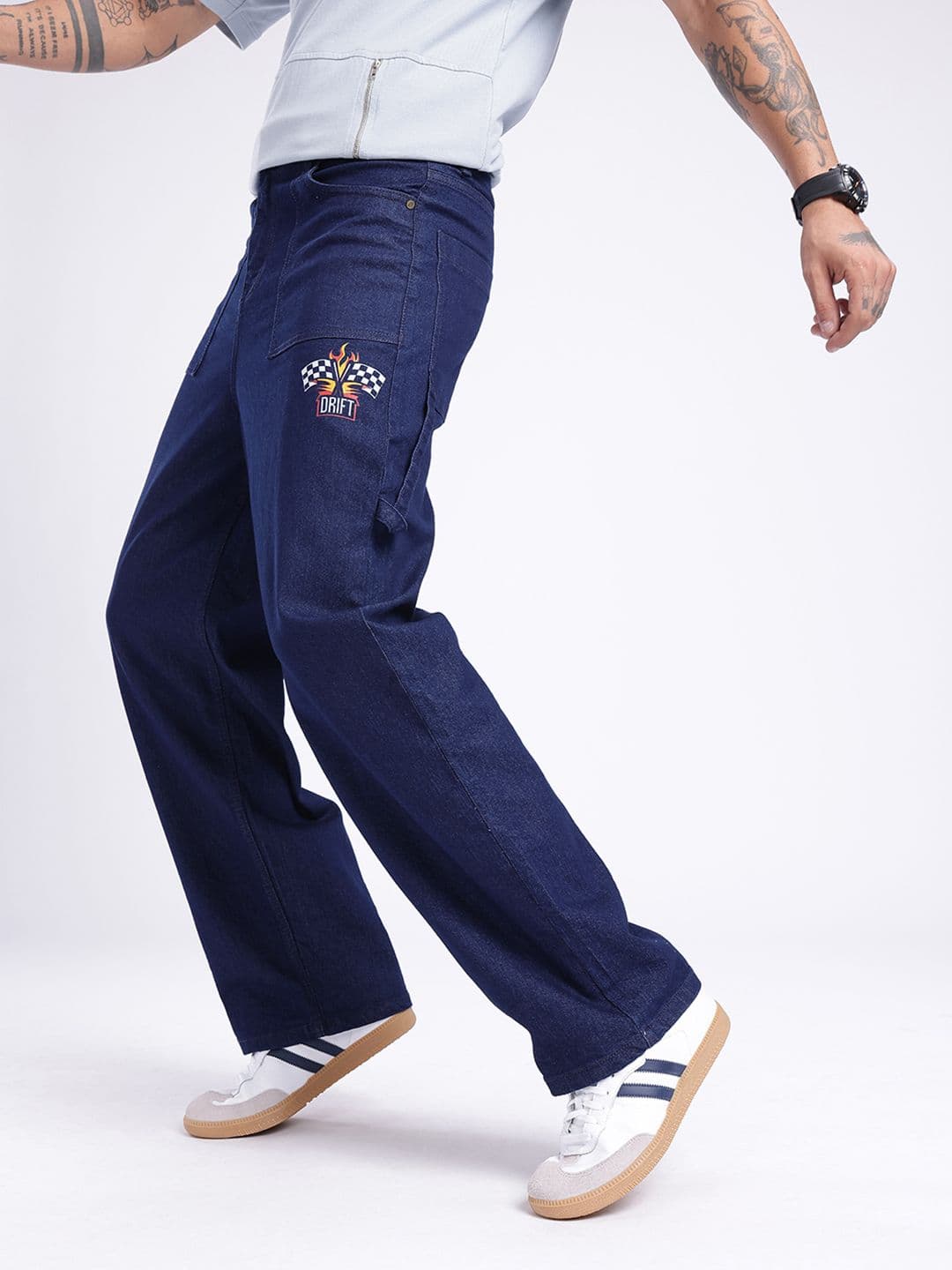 glitchez Men Loose Cropped Printed Jeans thumbnail 7