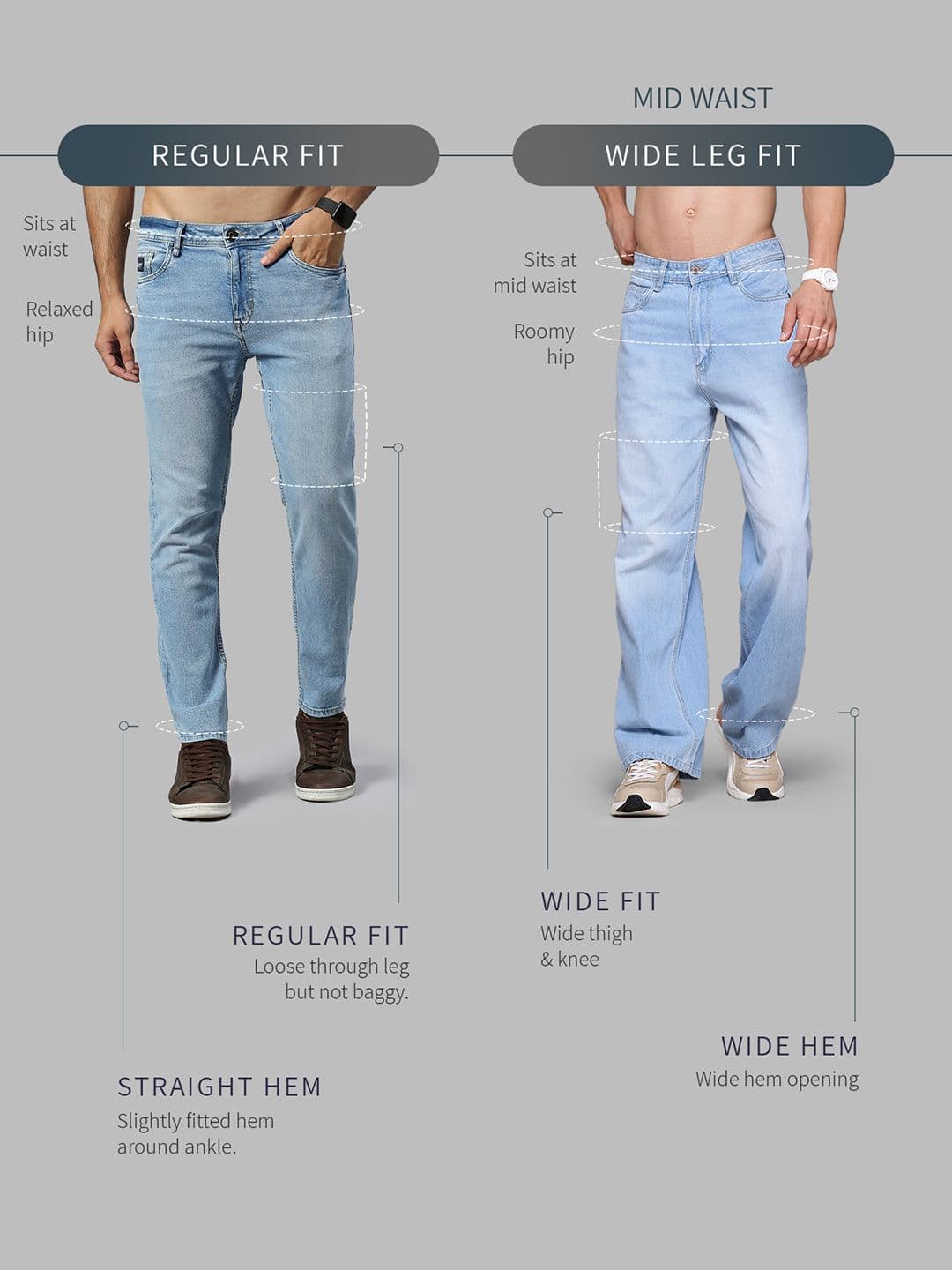 glitchez Men Casual Cool Wide Leg Jeans thumbnail 8