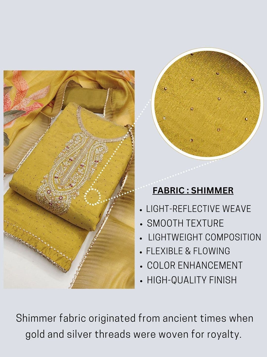 TAVAS Embroidered Sequinned Unstitched Dress Material thumbnail 5