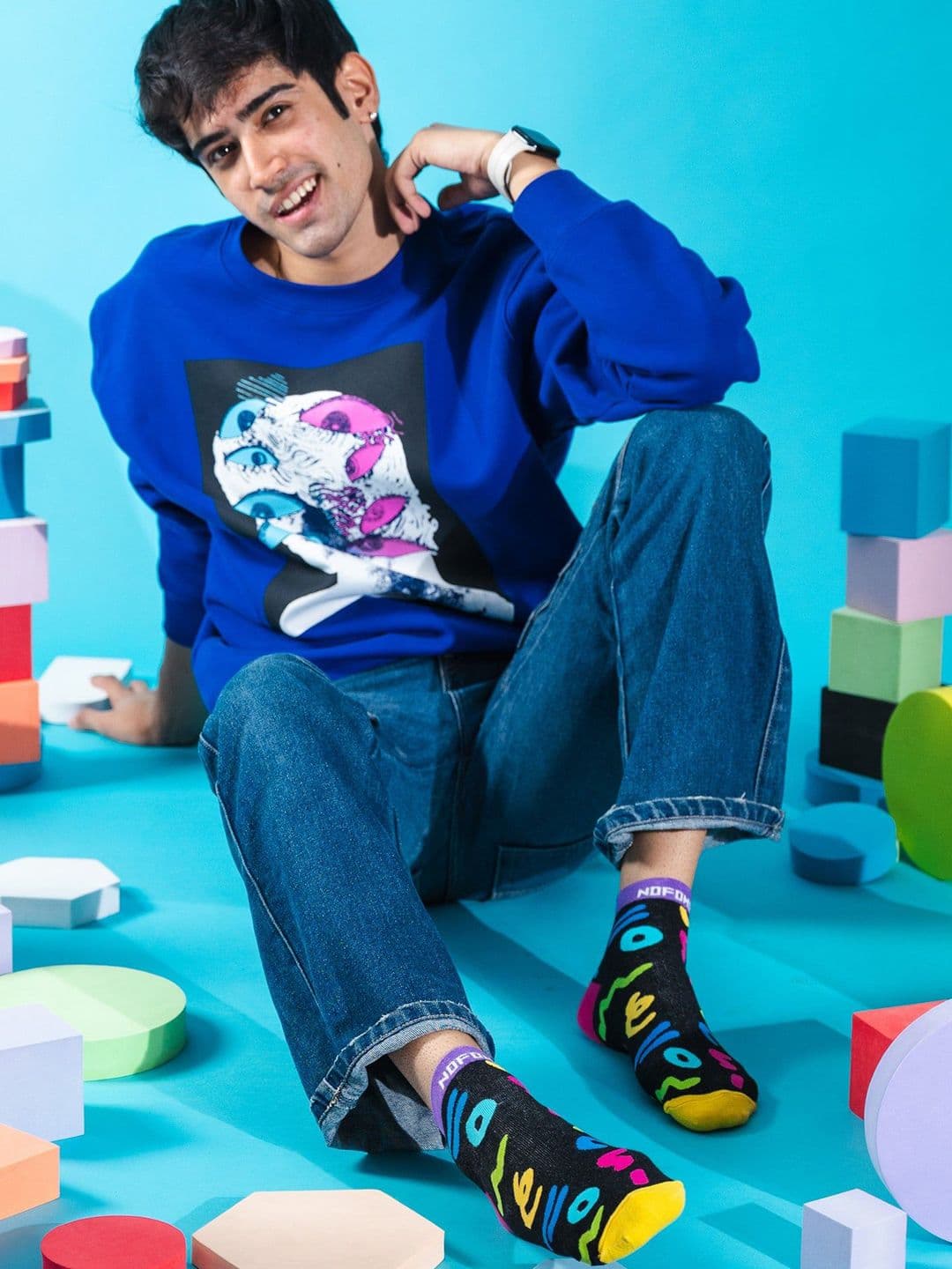 NoFoMo Patterned Above Ankle Length Socks thumbnail 3