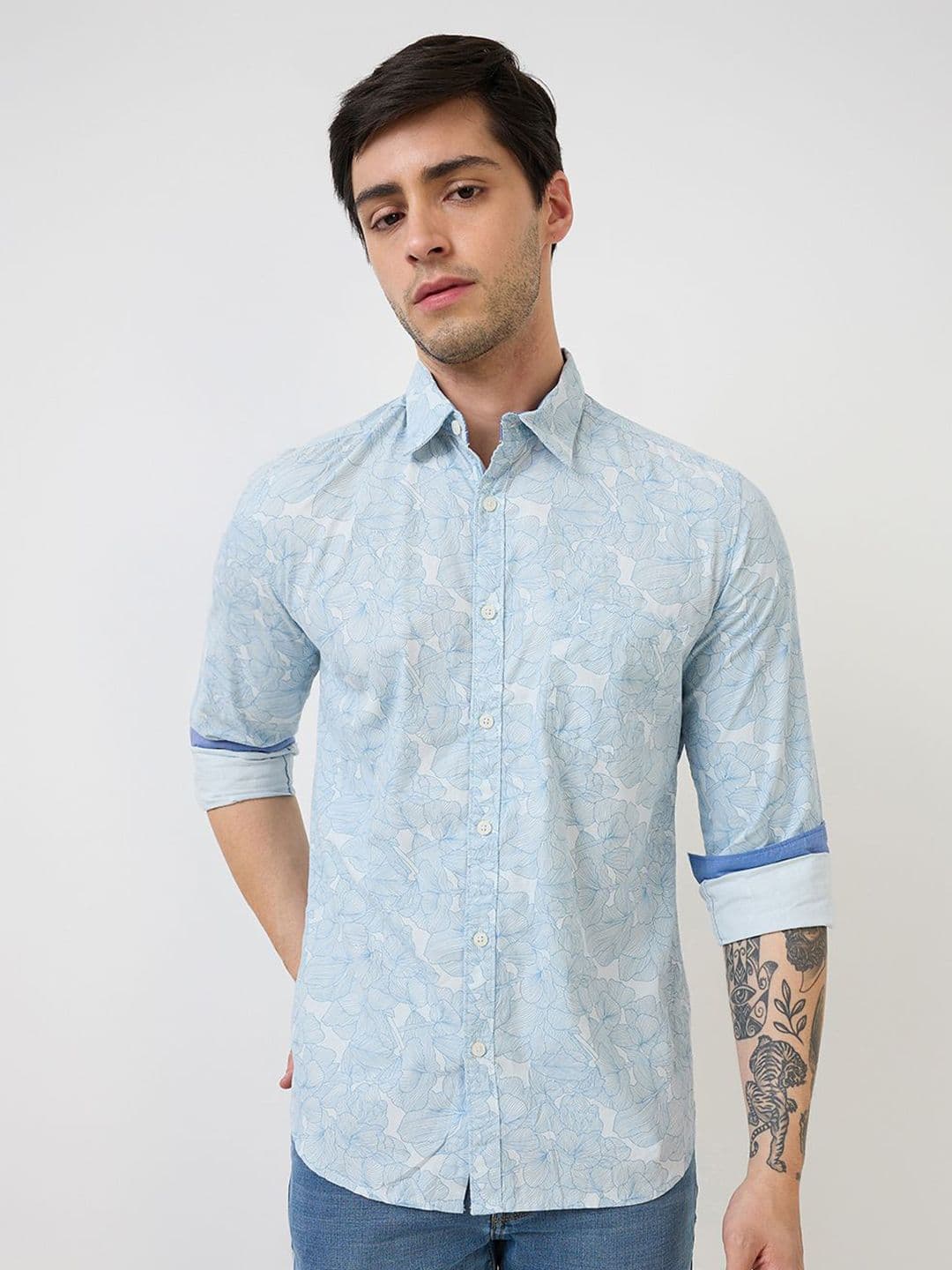 Parx Men Slim Fit Floral Printed Cotton Casual Shirt - view 1