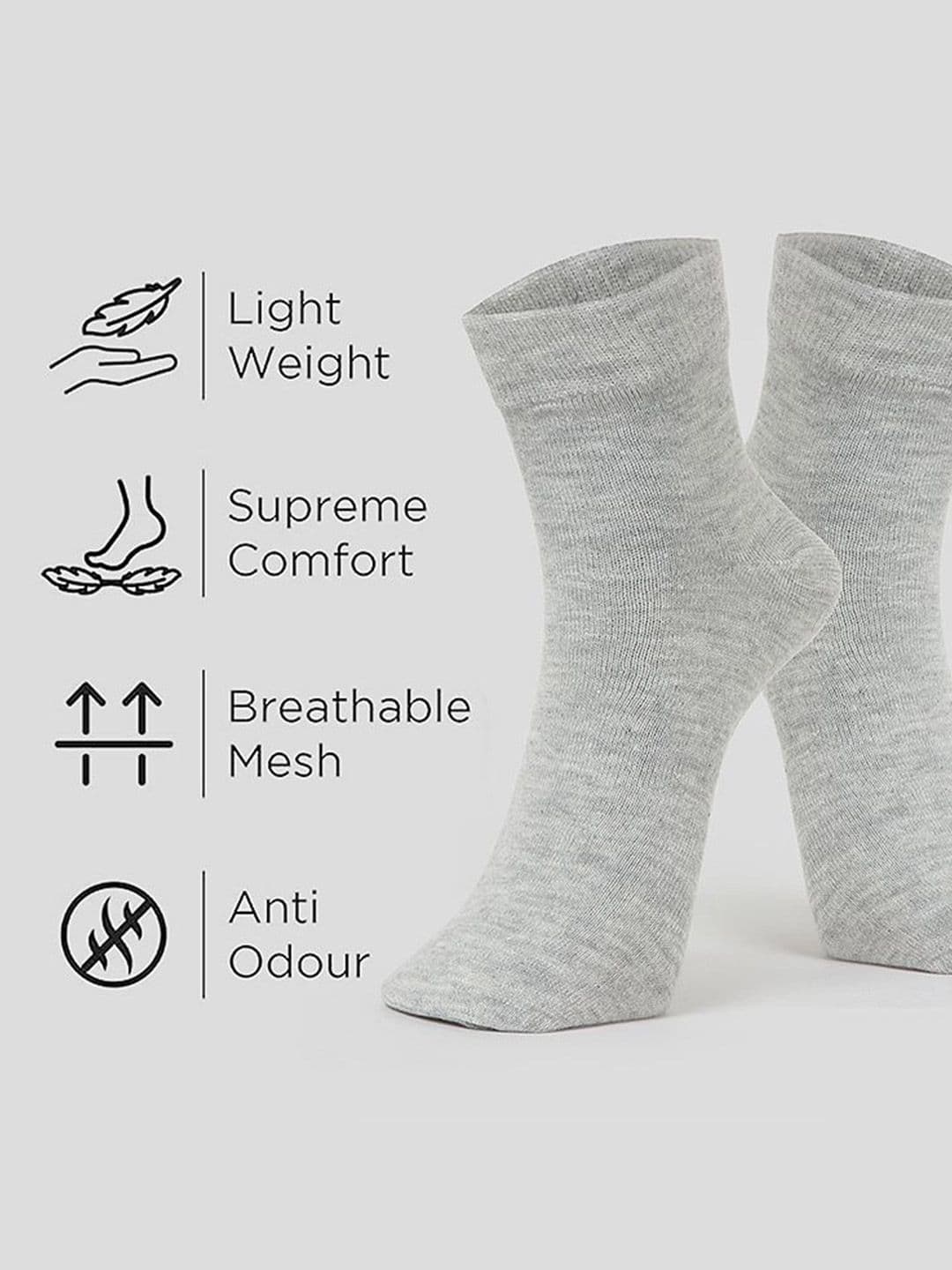 MJE Men Pack Of 5 Anti-Odour Ankle-Length Socks thumbnail 6