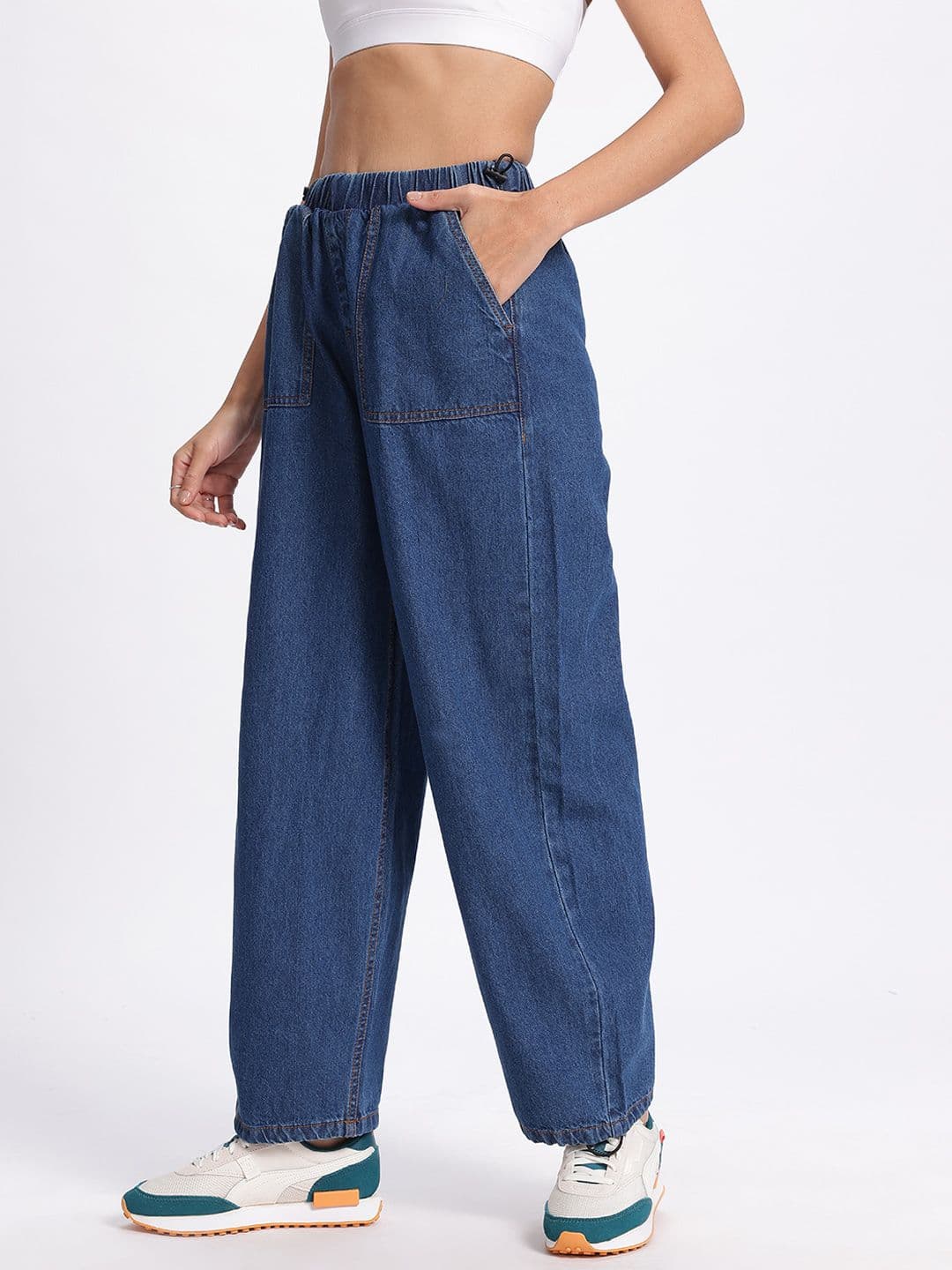 glitchez Women Parachute Baggy Fit Jeans thumbnail 5