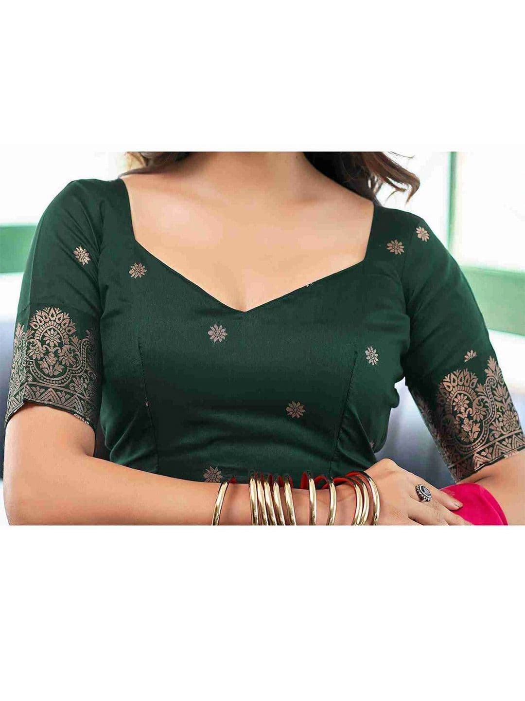 KALINI Floral Zari Art Silk Banarasi Saree thumbnail 6