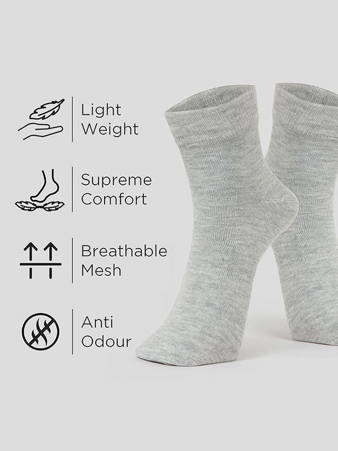 MJE Men Pack Of 5 Anti-Odour Ankle-Length Socks thumbnail 6