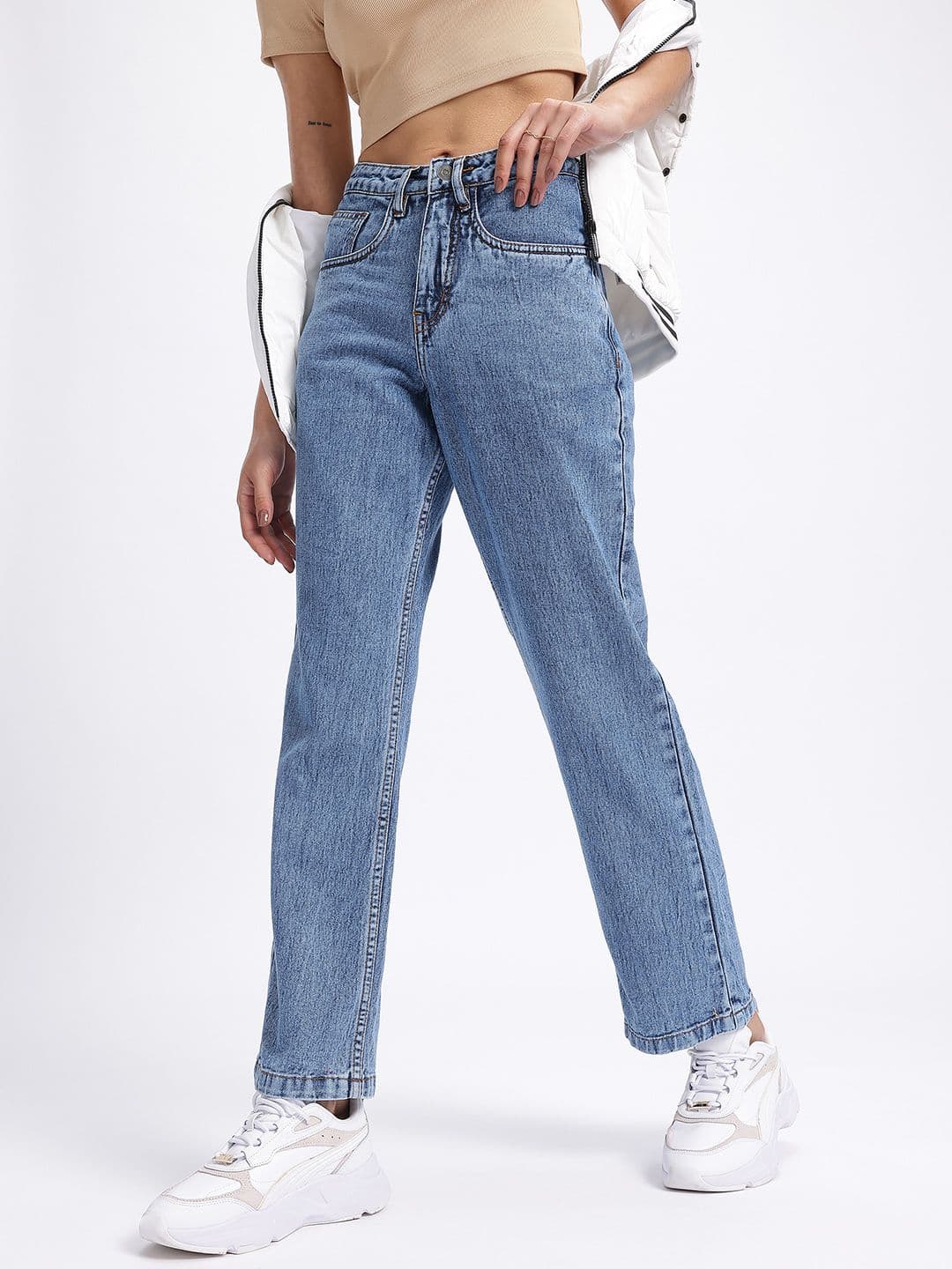 glitchez Women Straight Drip Cotton Jeans - view 1