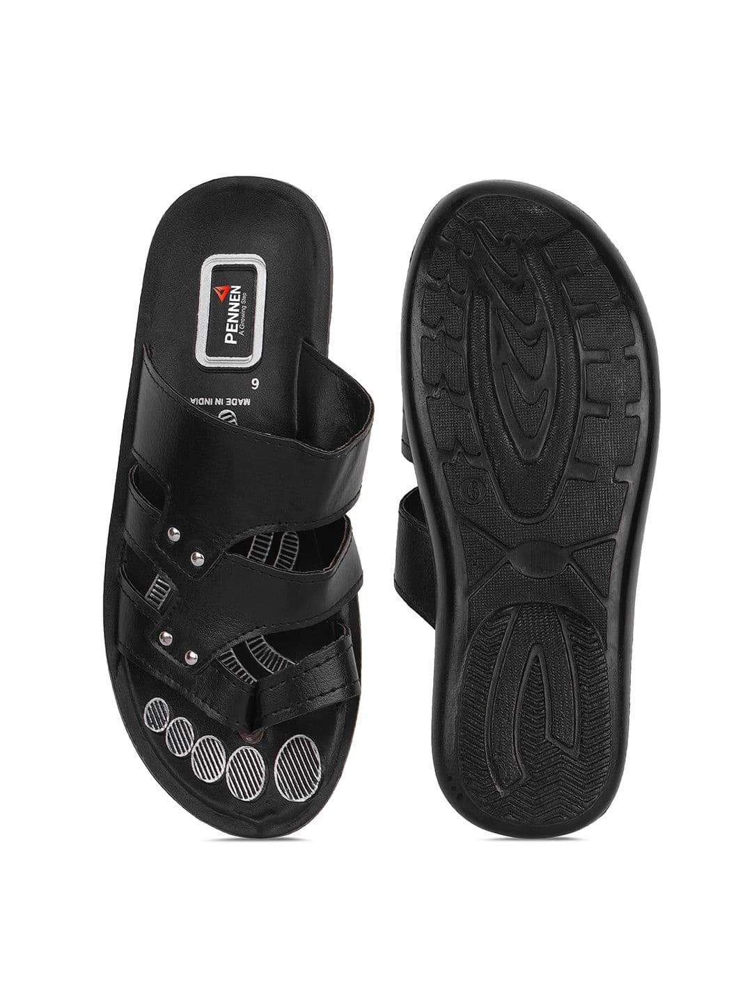 PENNEN Men Textured Slip-On Comfort Sandals thumbnail 5