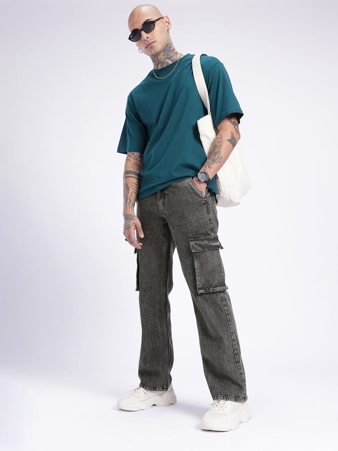 glitchez Men Cargo Light Fade Jeans thumbnail 5