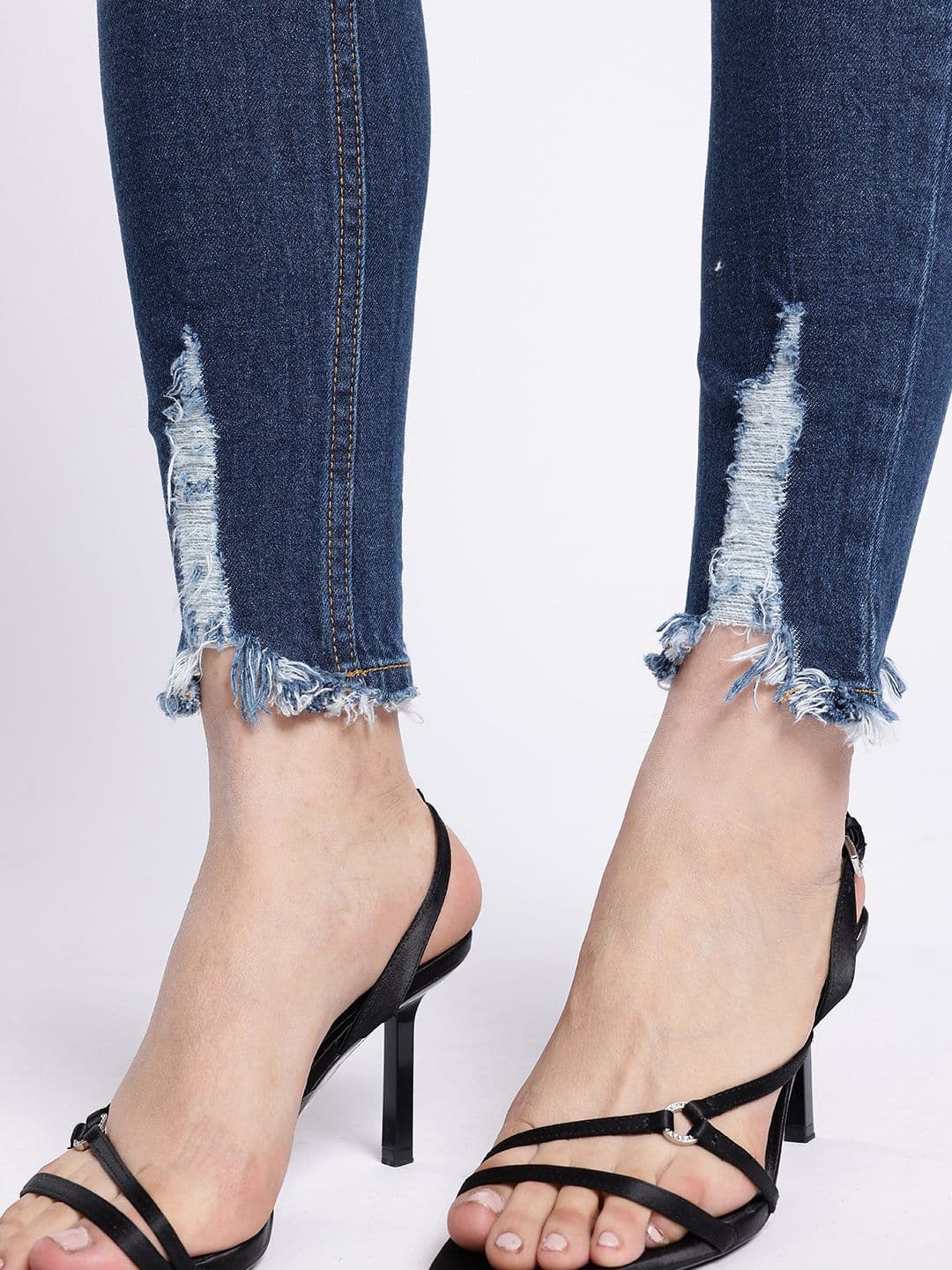 glitchez Women Skinny Fit Cropped Ripped Jeans thumbnail 4