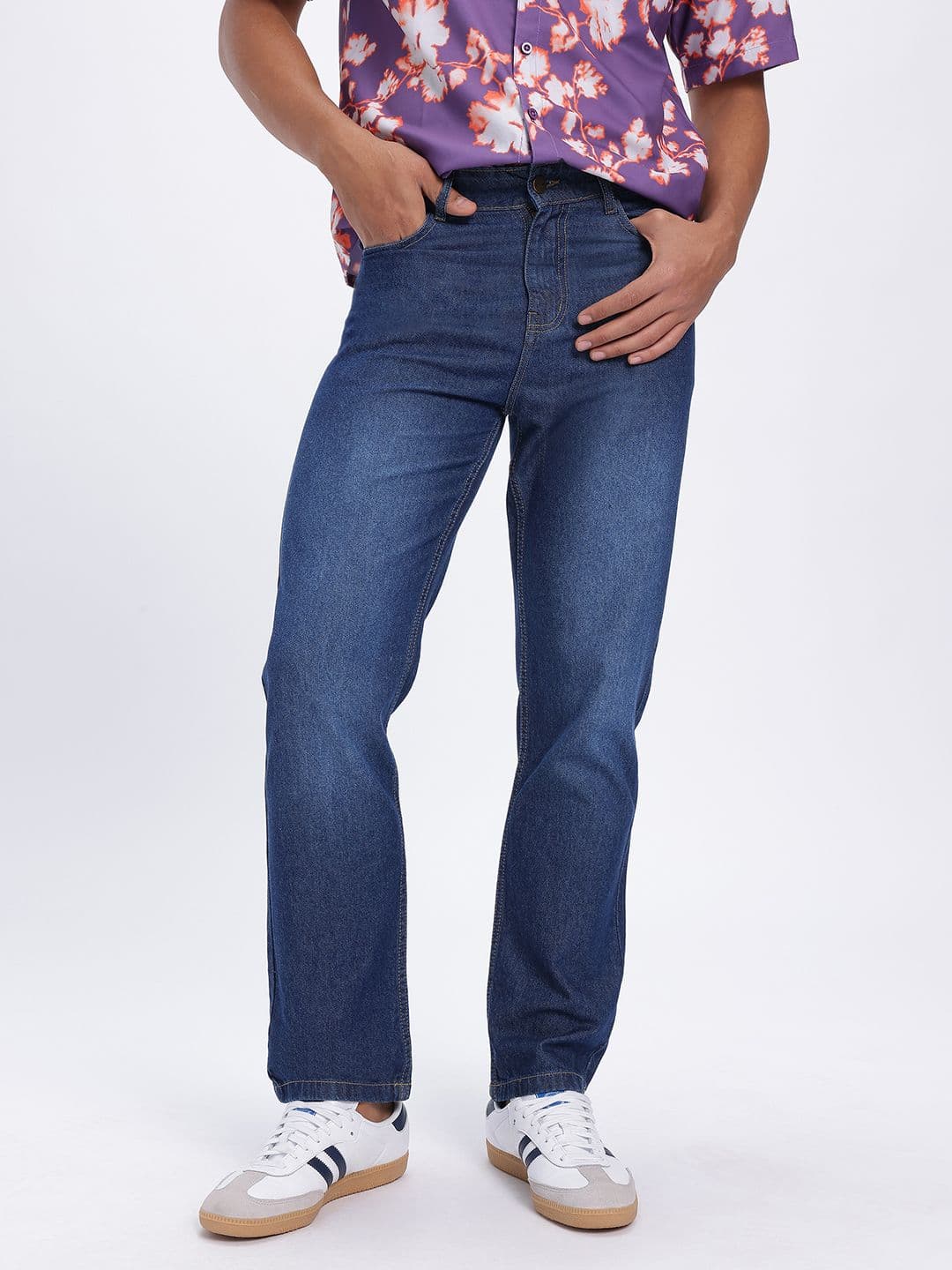 glitchez Men Mid-Rise Medium Shade Regular Fit Jeans thumbnail 4