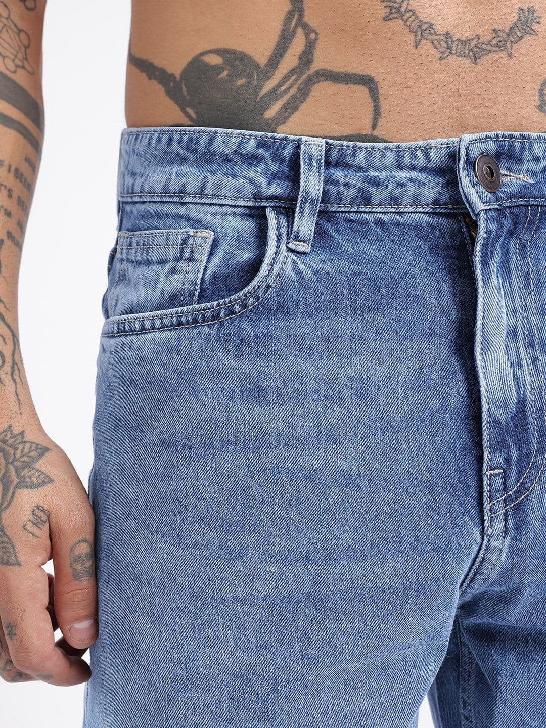 glitchez Men Straight Fit Light Fade Jeans thumbnail 5