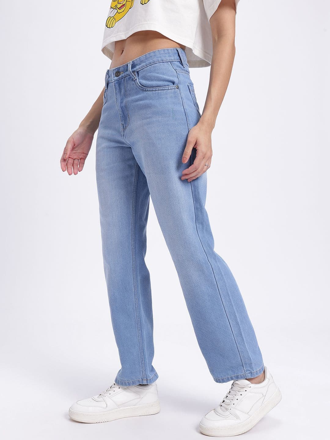 glitchez Women Light Fade Cropped Straight Fit Jeans thumbnail 6