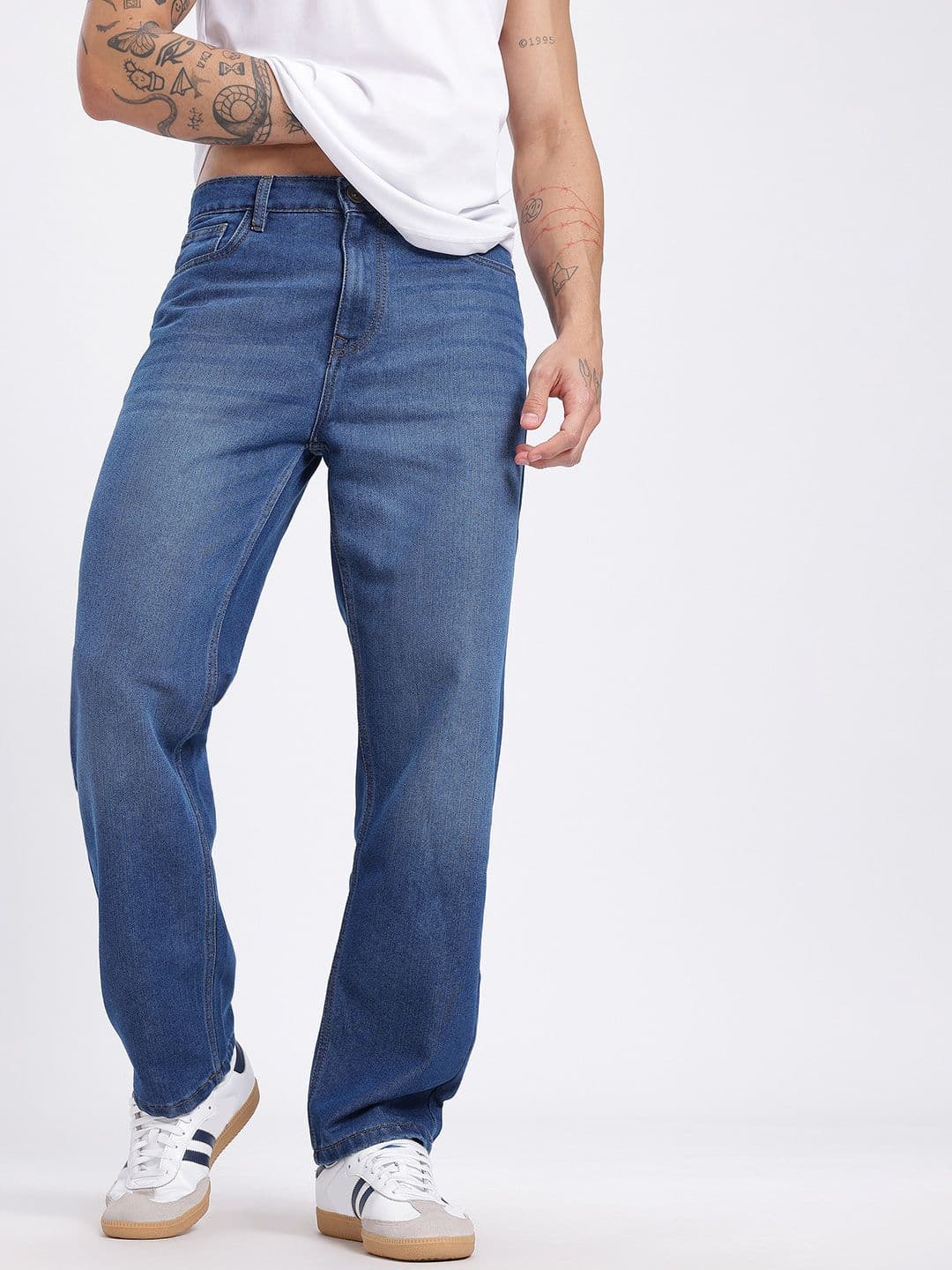 glitchez Men Straight Fit Light Fade Jeans thumbnail 2