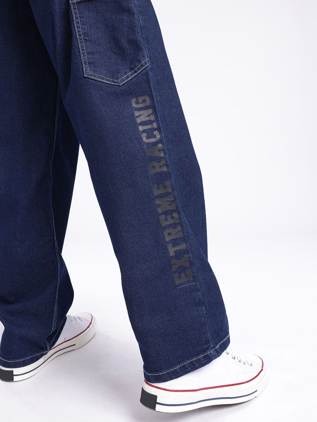 glitchez Men Loose Cropped Printed Stretchable Jeans thumbnail 2