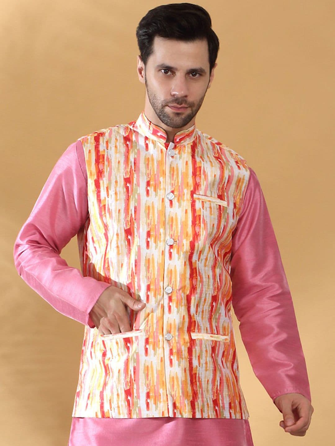 KRAFT INDIA Men Printed Woven Nehru Jacket - view 1