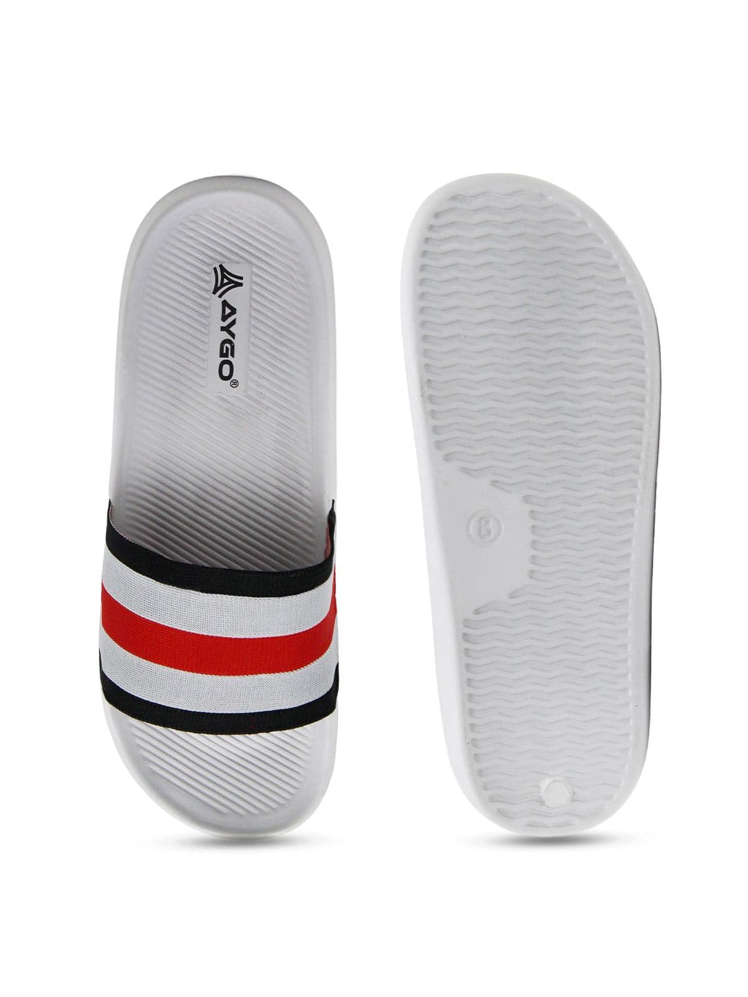 AYGO Men Light Weight And Comfortable Striped Sliders Flip Flops thumbnail 5