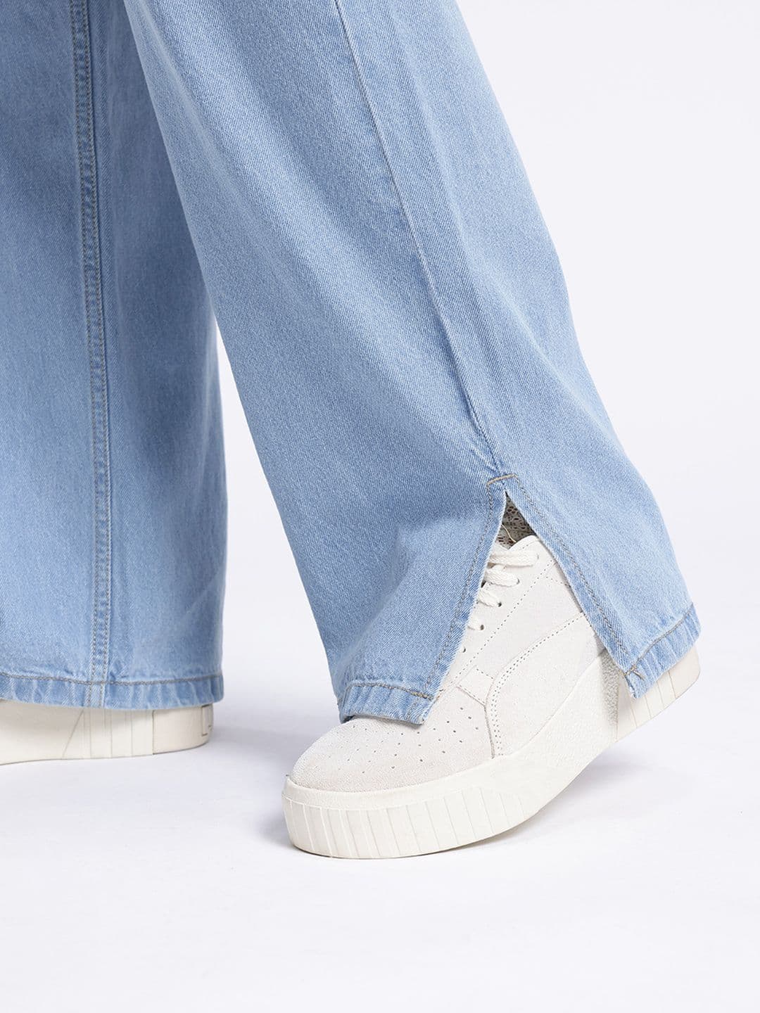 glitchez Women Straight Fit High-Rise Jeans With Side Slits thumbnail 2