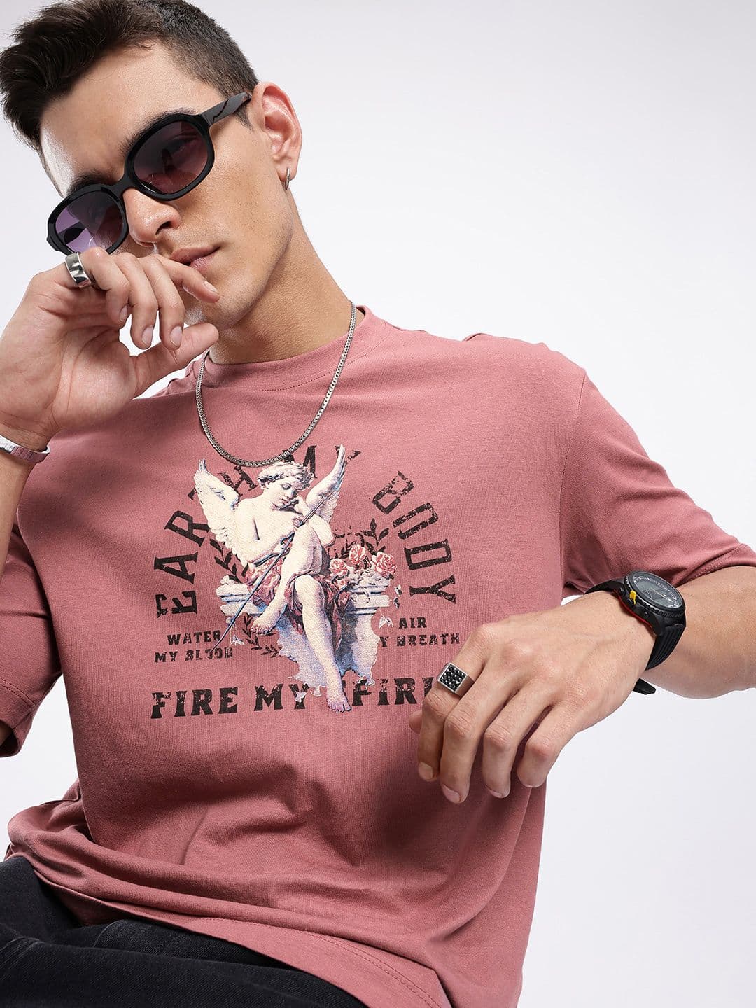glitchez Graphic Printed Relaxed Fit T-shirt - view 1