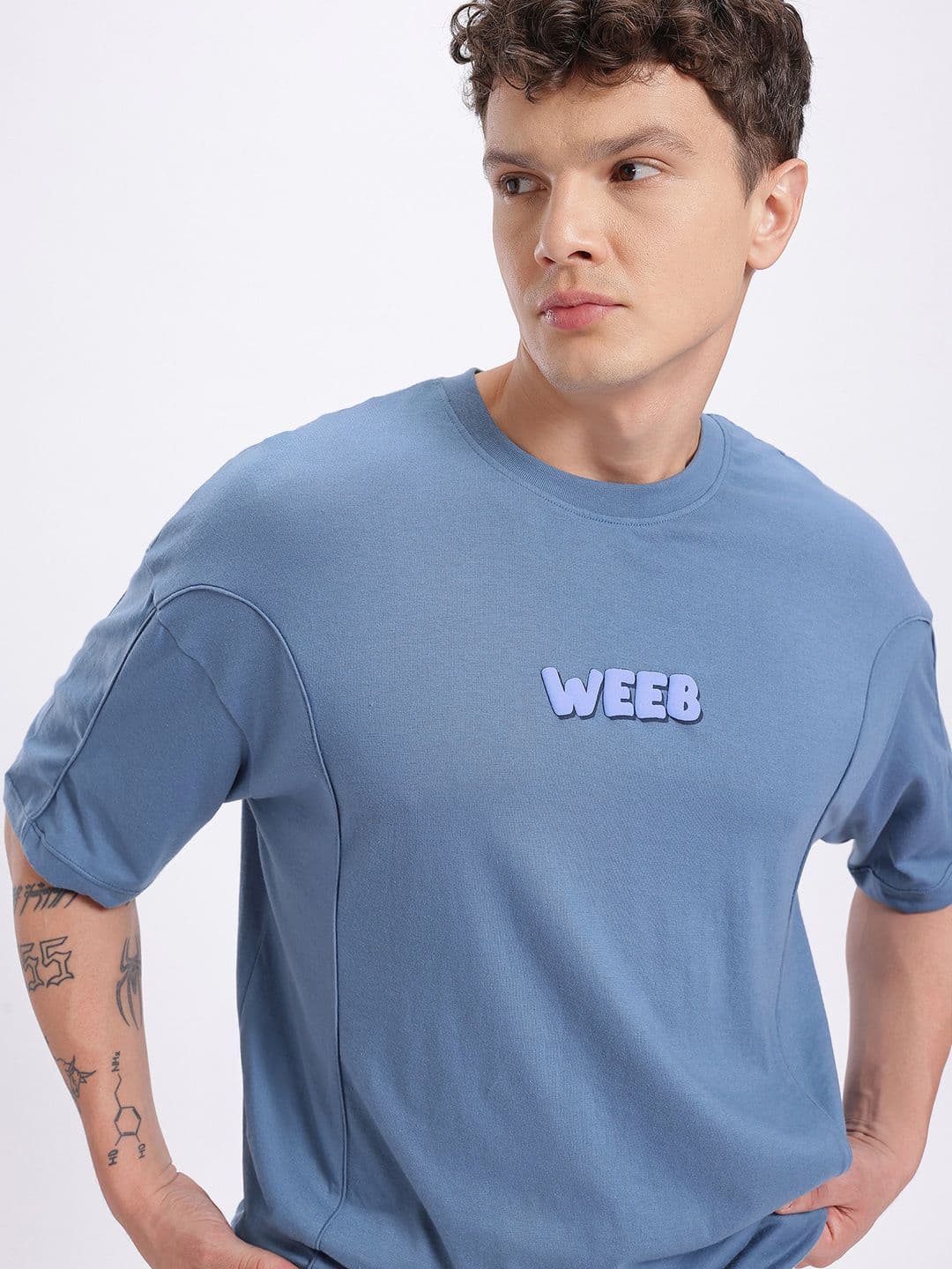 glitchez Puff Print Detail Oversized Fit T-shirt - view 1