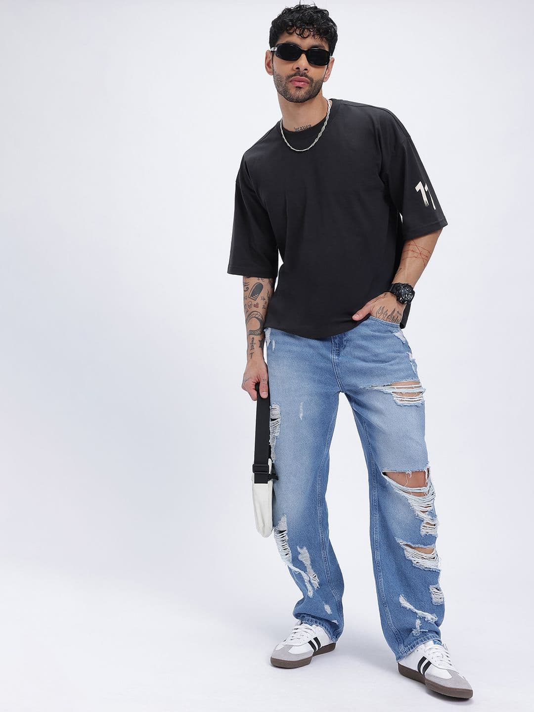 glitchez Typography Oversize Drop-Shoulder T-shirt thumbnail 5