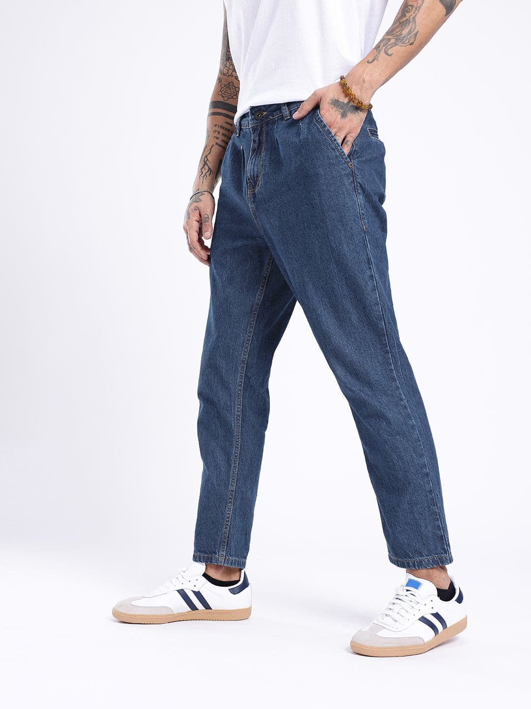 glitchez Men Carpenter Pleated Straight Fit Jeans thumbnail 3