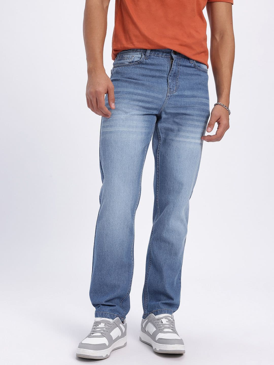 glitchez Men Mid-Rise Pure Cotton Light Fade Jeans thumbnail 5