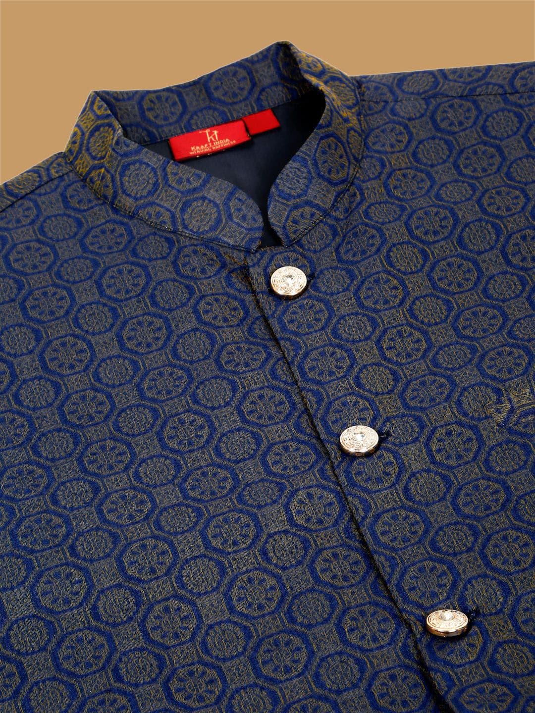 KRAFT INDIA Printed Mandarin Collar Nehru Jacket thumbnail 5