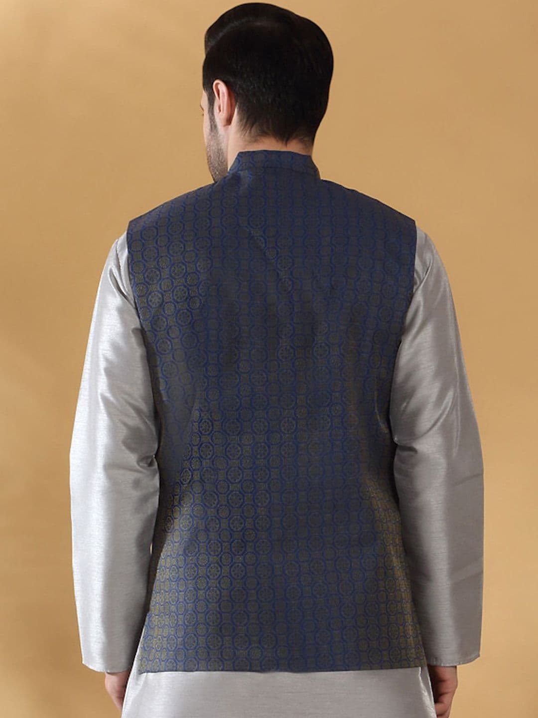 KRAFT INDIA Printed Mandarin Collar Nehru Jacket thumbnail 3