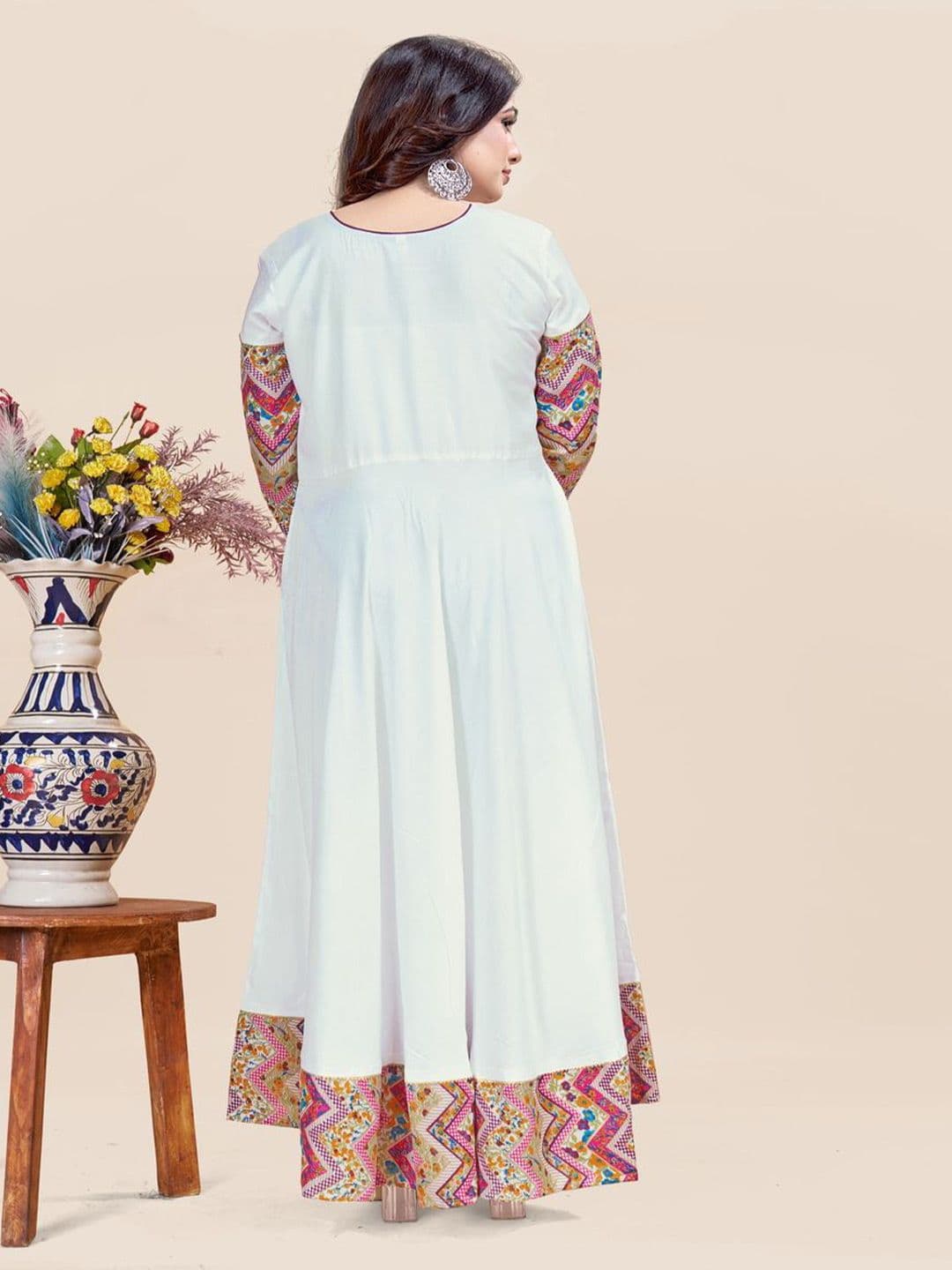 MEESORRA Cross Patched Printed Plus Size Maxi Ethnic Dress thumbnail 3