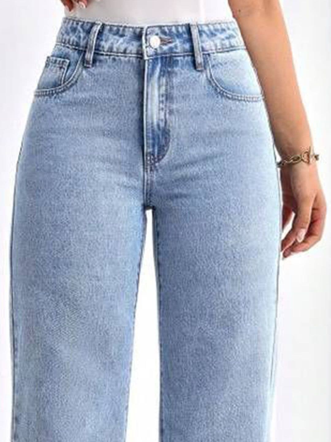 VBEAUTI Women Solid Jean Boyfriend Fit High-Rise Stretchable Jeans thumbnail 4