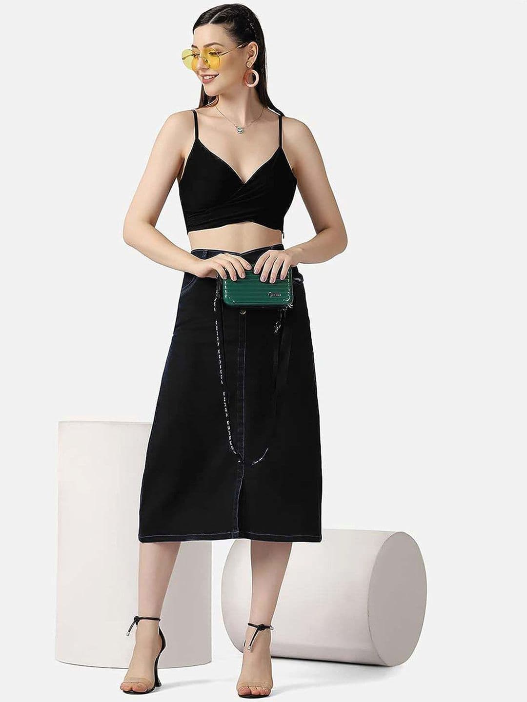 Tripursundari Fashion Denim Straight Midi Skirt thumbnail 5