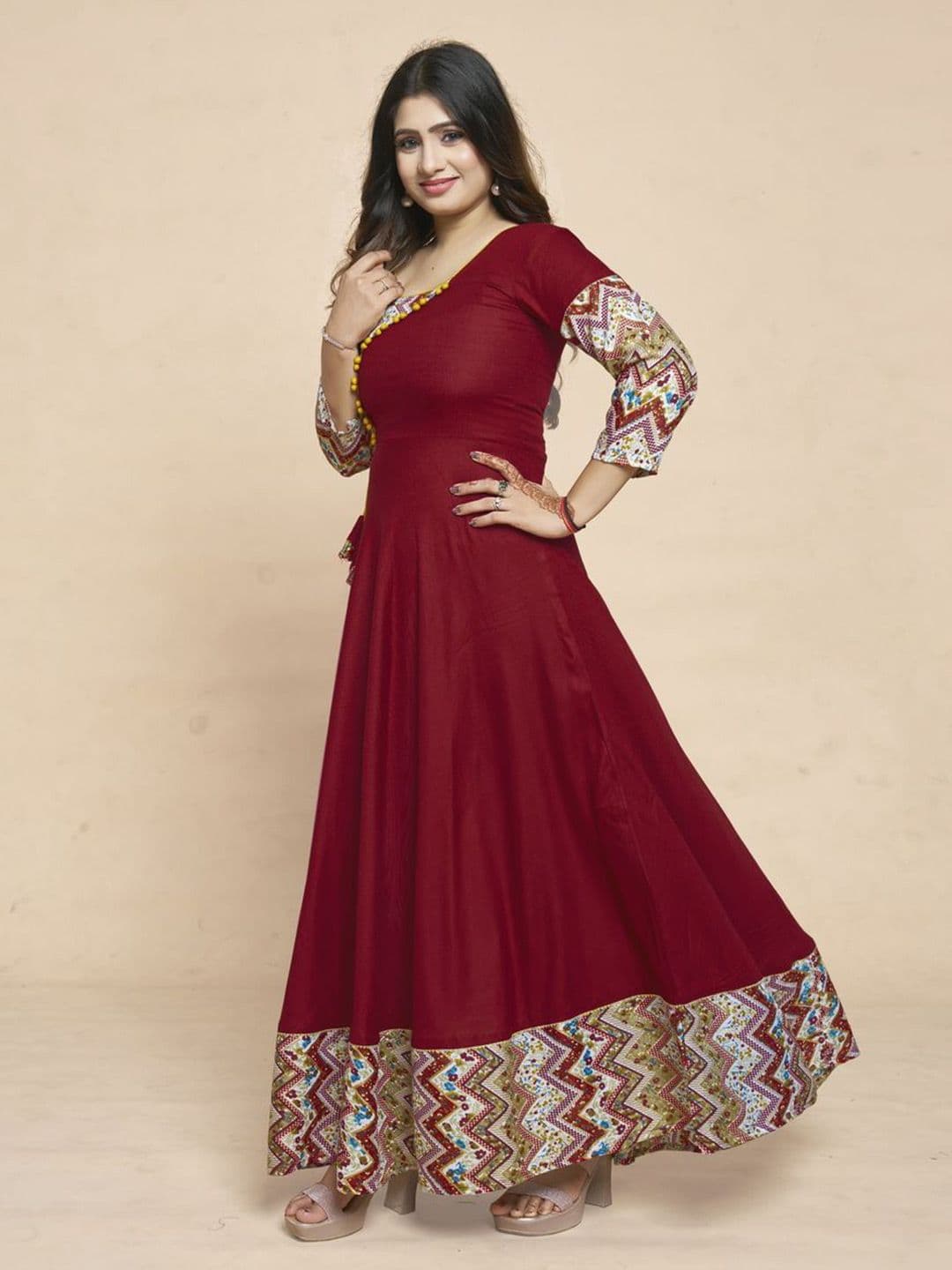 MEESORRA Printed Fit And Flare Ethnic Dresses thumbnail 5