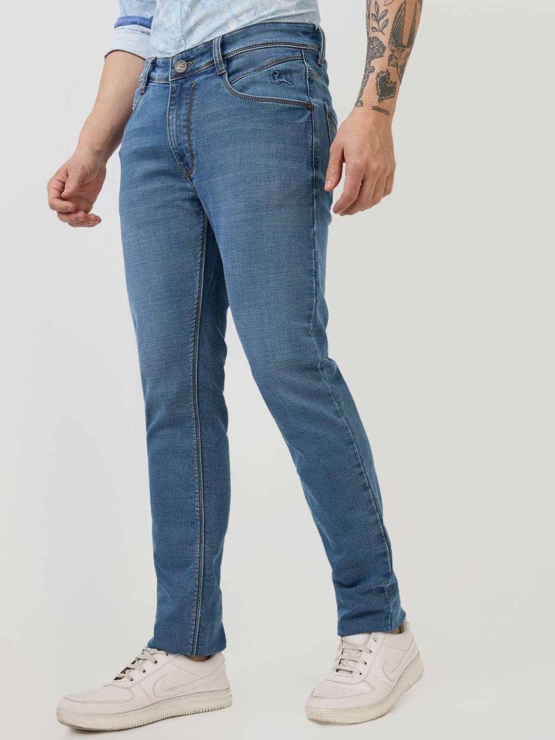 Parx Men Tapered Fit Low-Rise Light Fade Jeans thumbnail 5