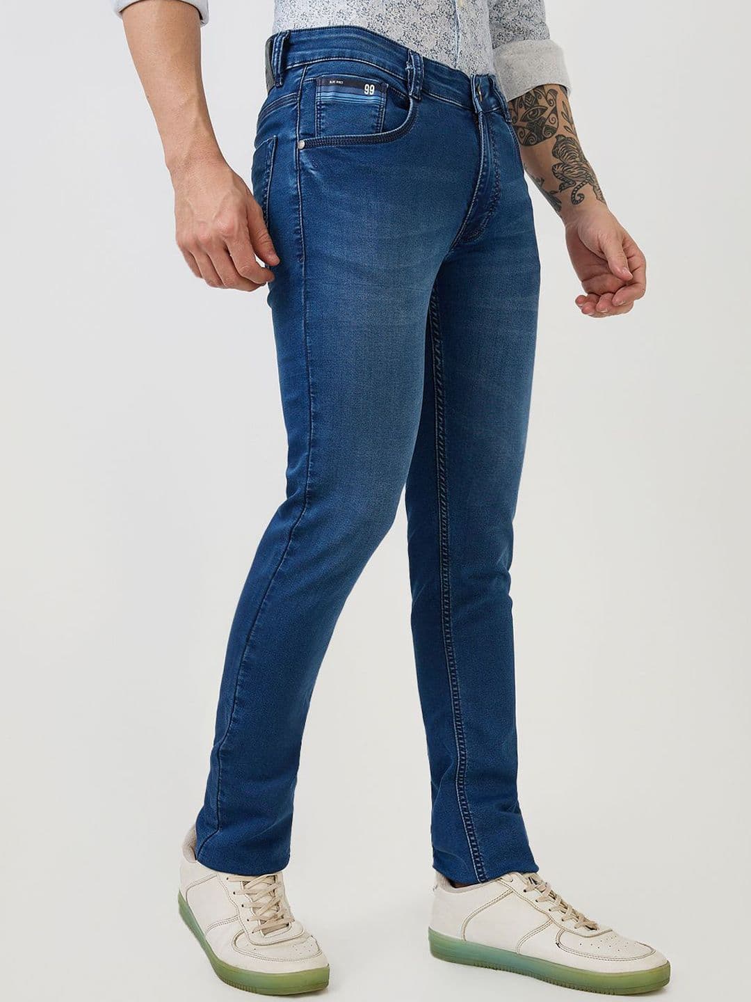 Parx Men Tapered Fit Low-Rise Heavy Fade Jeans thumbnail 3