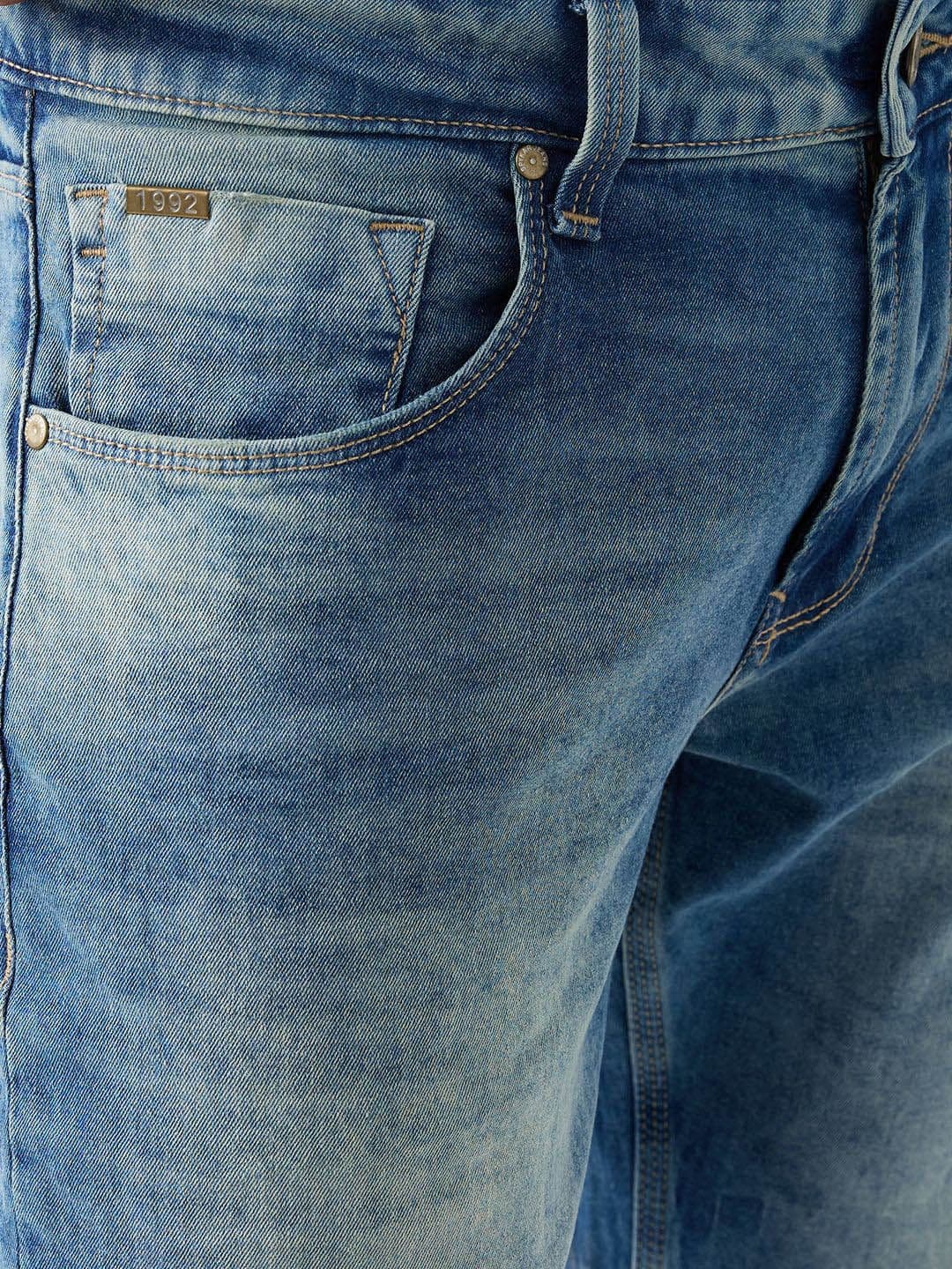 SPYKAR Men Regular Fit Mid-Rise Low Distress Heavy Fade Jeans thumbnail 2
