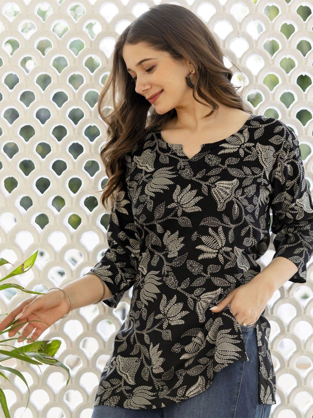 HYTEN Floral Printed Kurti - view 1